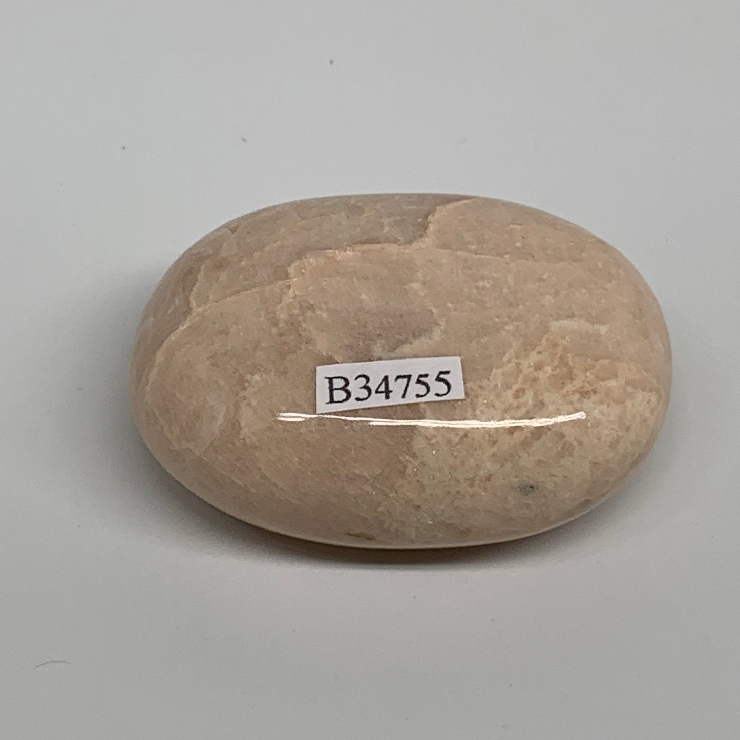 98.4g,2.3"x1.7"x1", Peach Moonstone Polished Palm-Stone Gemstone, B34755