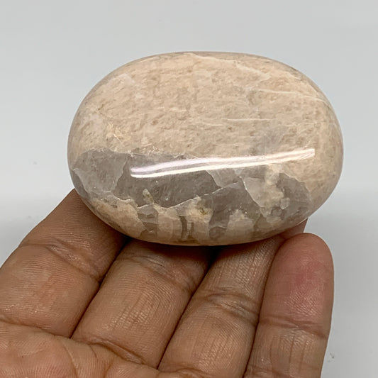 93.6g,2.3"x1.6"x0.9", Peach Moonstone Polished Palm-Stone Gemstone, B34756