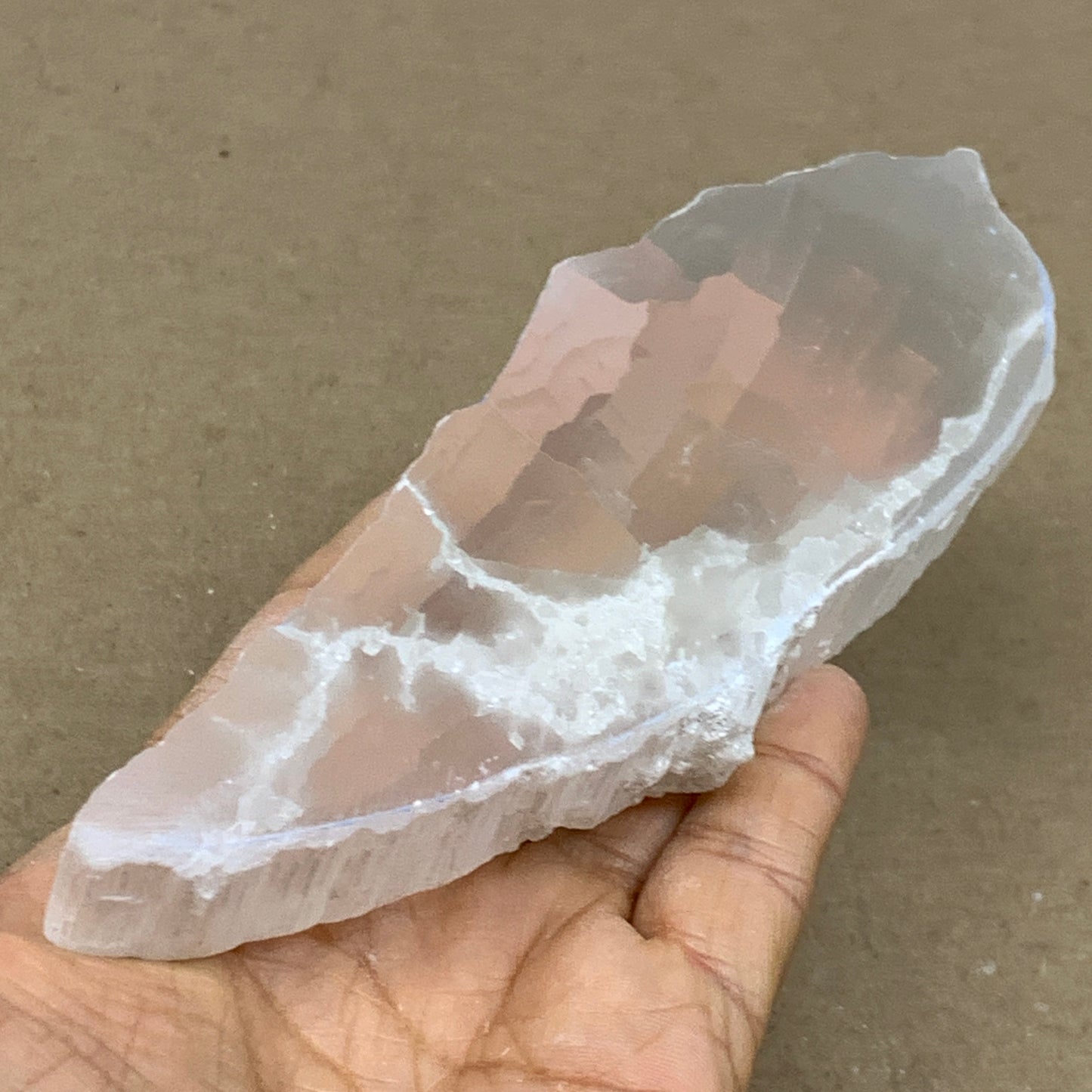 0.59 lbs, 5.7"x2"x1", Natural Clear Selenite Crystal Slab Gemstone, B36957