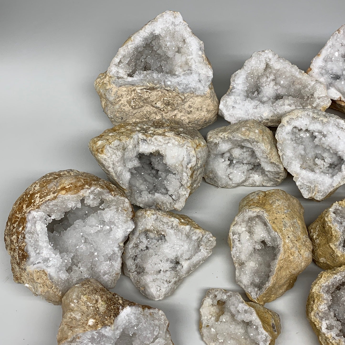 20.91 Lbs,3.7"-7.3", 8 Pairs, Natural Quartz Geodes @Morocco, Wholesale,B10633