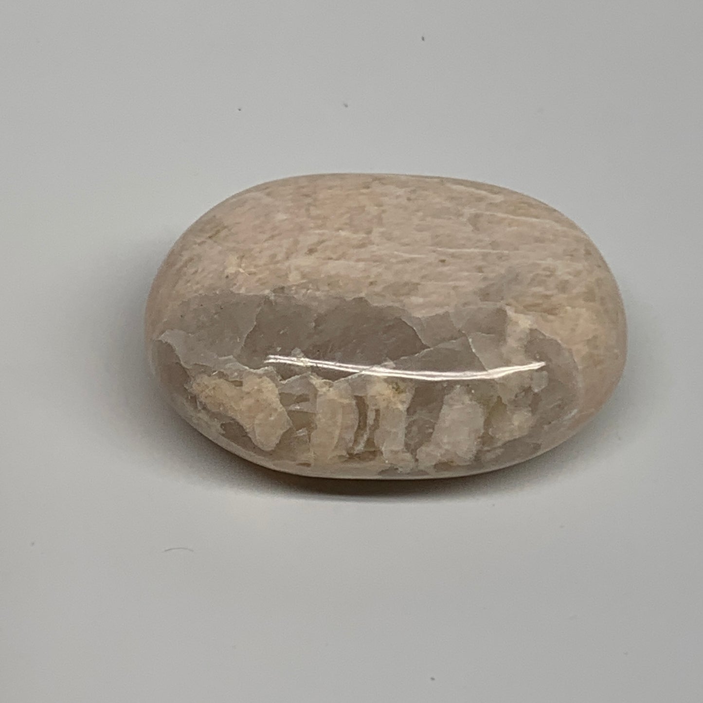 93.6g,2.3"x1.6"x0.9", Peach Moonstone Polished Palm-Stone Gemstone, B34756