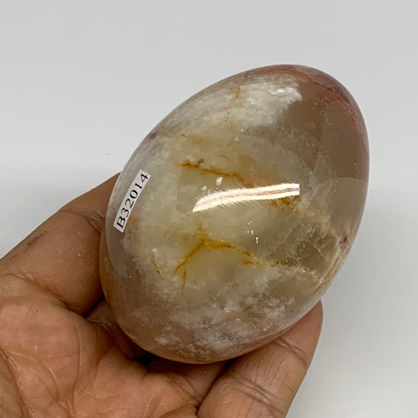 256g, 2.8"x2" Natural Green Onyx Egg Gemstone Mineral, from Pakistan, B32014