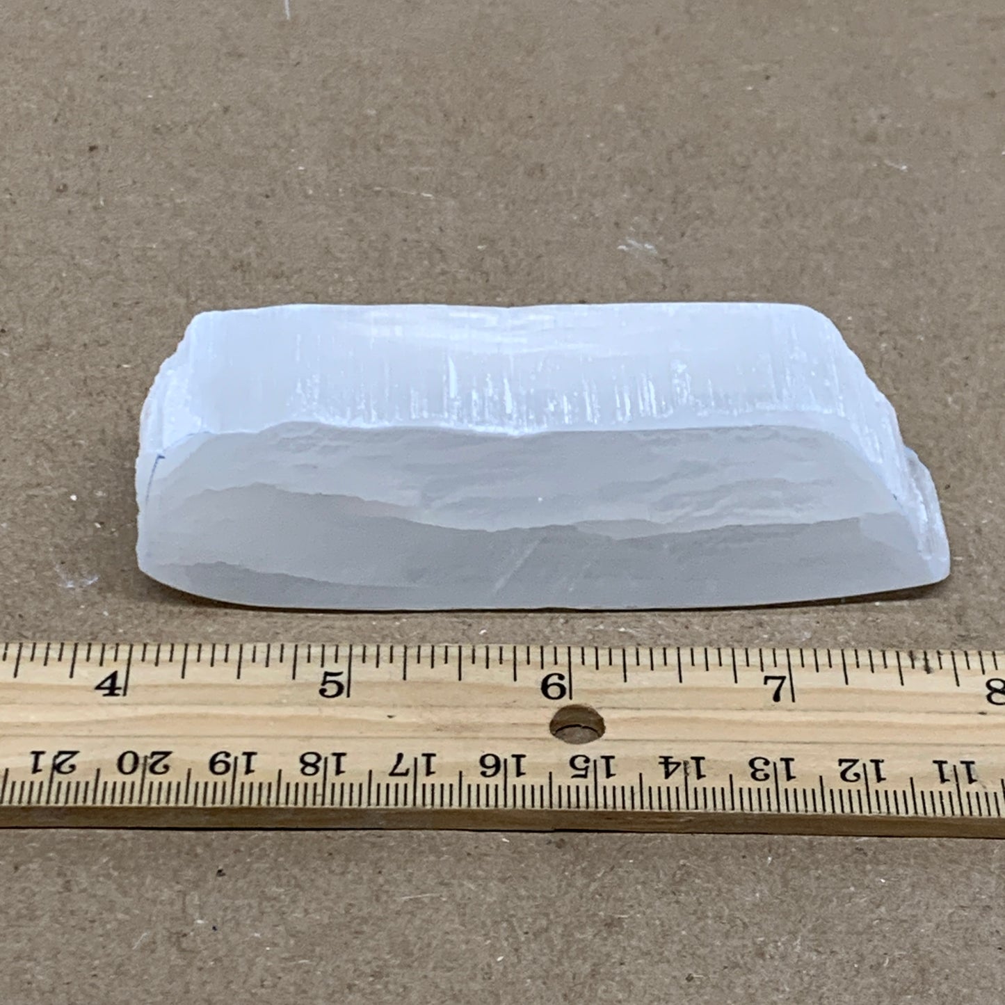 0.27 lbs, 3.9"x1.1"x1", Natural Clear Selenite Crystal Slab Gemstone, B36958