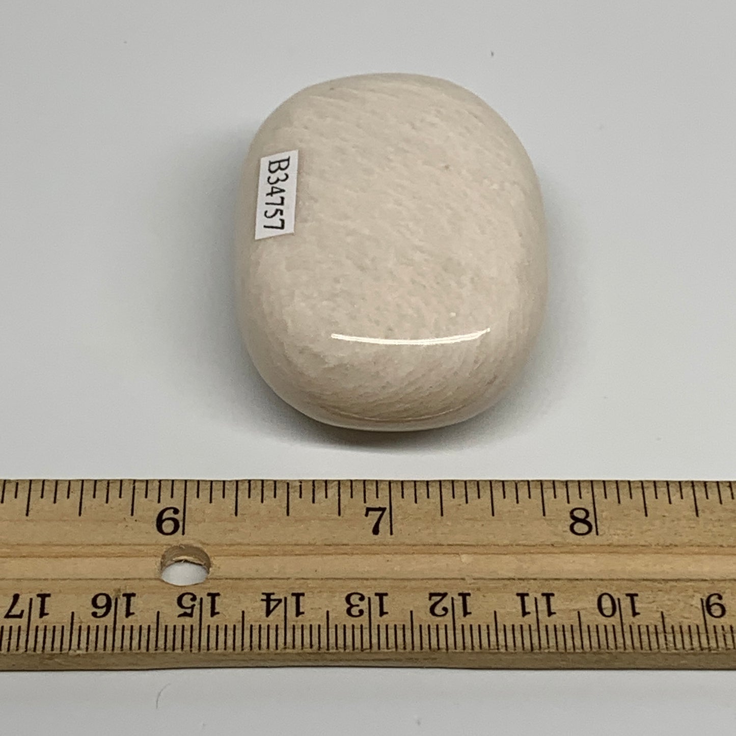 94.1g,2.3"x1.6"x0.9", Peach Moonstone Polished Palm-Stone Gemstone, B34757