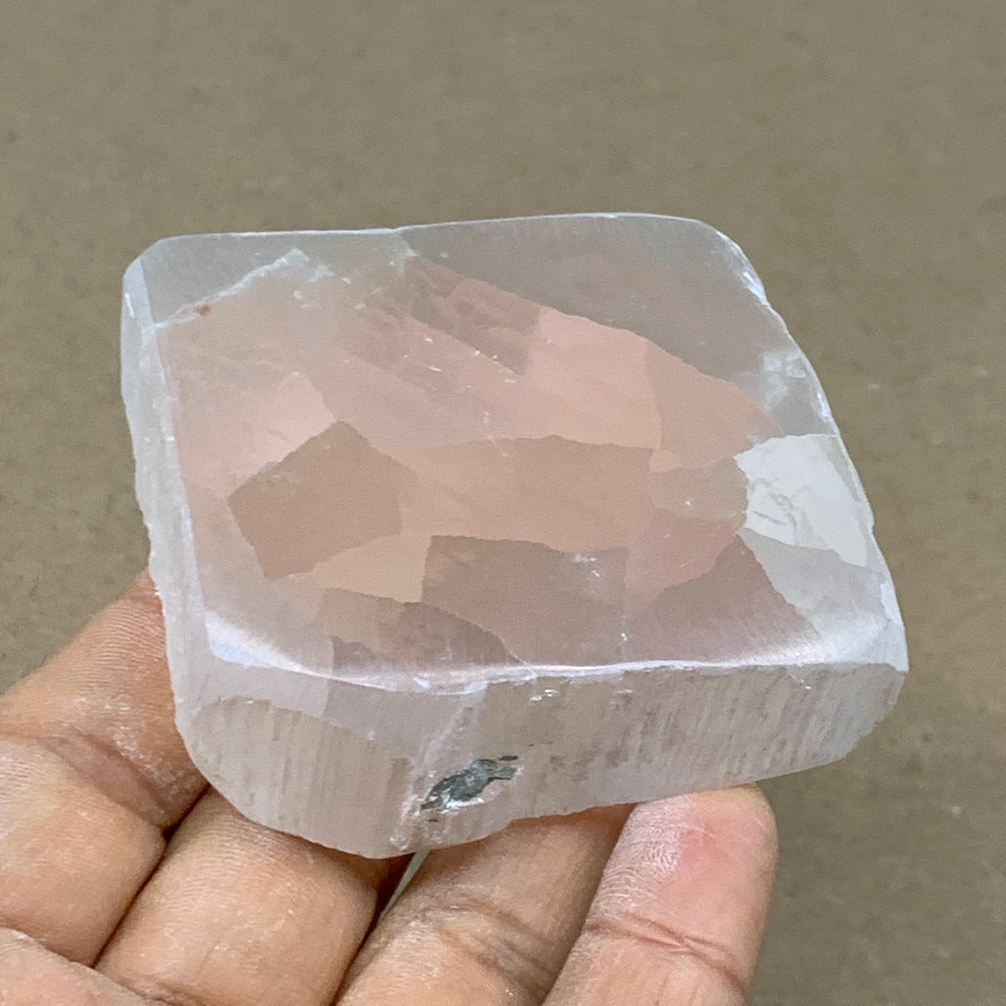 0.30 lbs, 2.3"x2"x1", Natural Clear Selenite Crystal Slab Gemstone, B36959