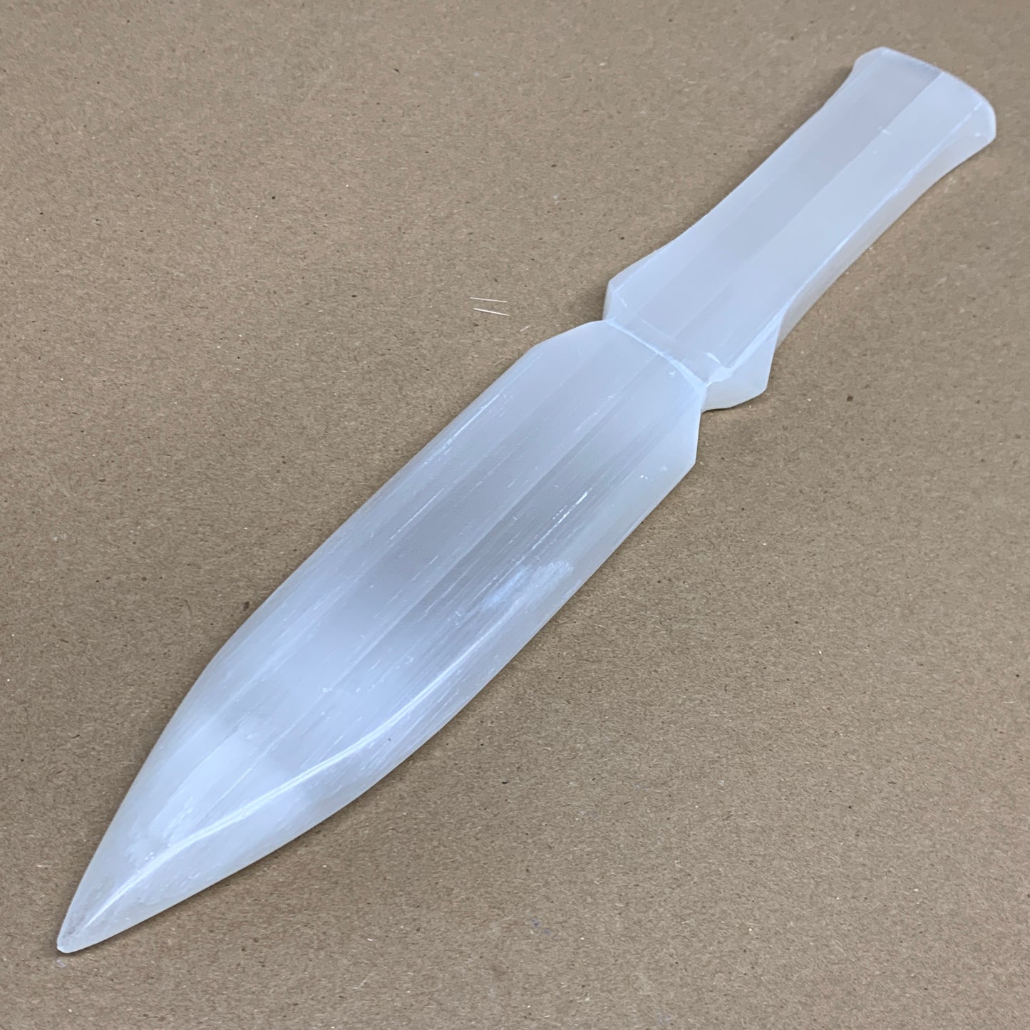 288g, 11.5"x1.7"x0.6", Natural Selenite Crystal Dagger (Satin Spar), B36076