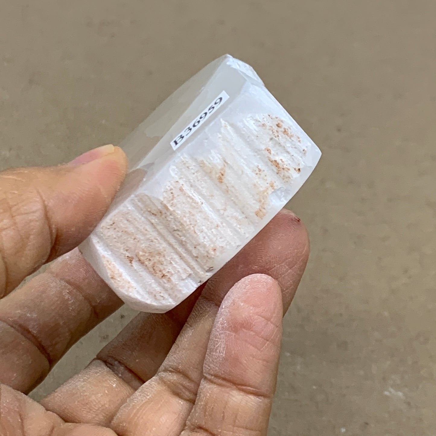 0.30 lbs, 2.3"x2"x1", Natural Clear Selenite Crystal Slab Gemstone, B36959