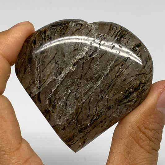 87.2g, 2.2"x2.3"x0.8", Natural Small Rutile Quartz Crystal Heart Reiki, B28293