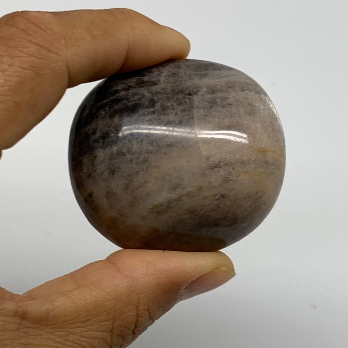 206.1g, 1.8"-1.9", 3pcs, Black Moonstone Crystal Palm-Stone Polished, B37798