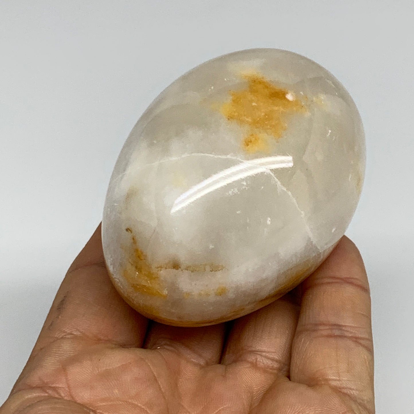 247g, 2.7"x2" Natural Green Onyx Egg Gemstone Mineral, from Pakistan, B32018