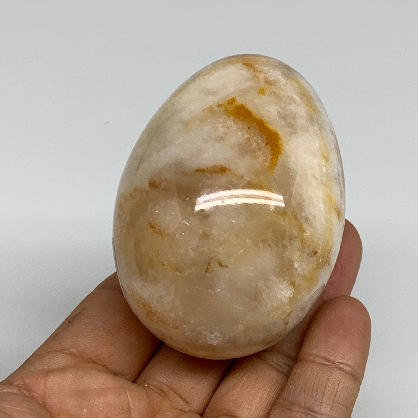 247g, 2.7"x2" Natural Green Onyx Egg Gemstone Mineral, from Pakistan, B32018