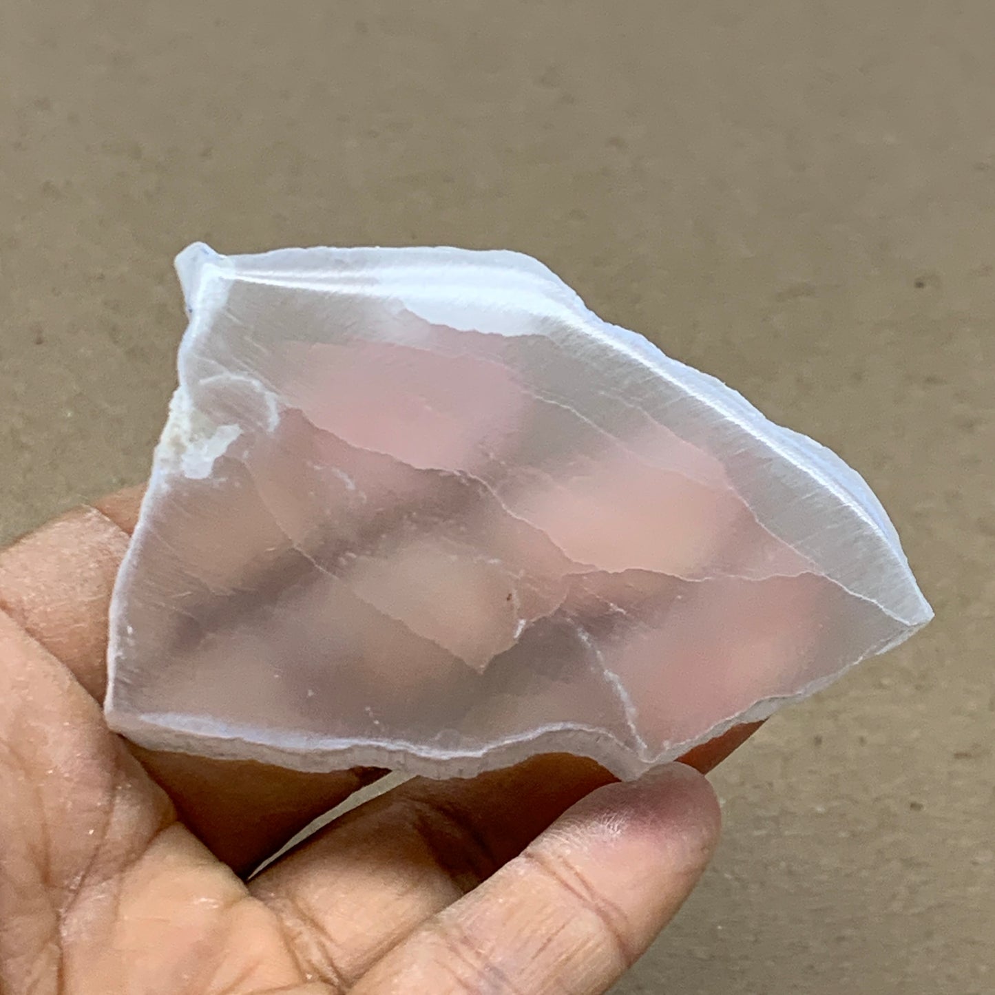 0.33 lbs, 2.9"x1.9"x1", Natural Clear Selenite Crystal Slab Gemstone, B36960