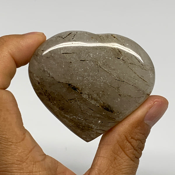 76.9g, 2"x2.3"x0.7", Natural Small Rutile Quartz Crystal Heart Reiki, B28294