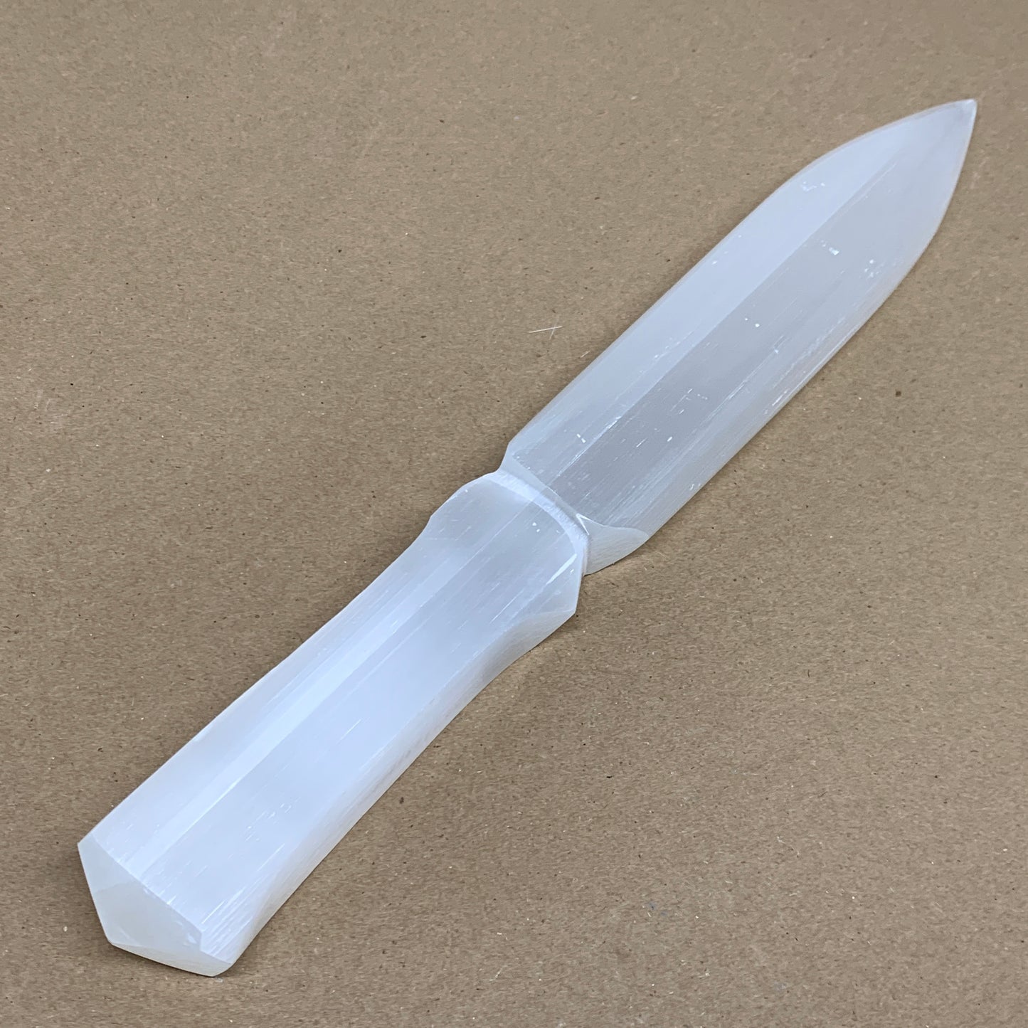 345g, 11.5"x1.5"x0.8", Natural Selenite Crystal Dagger (Satin Spar), B36077