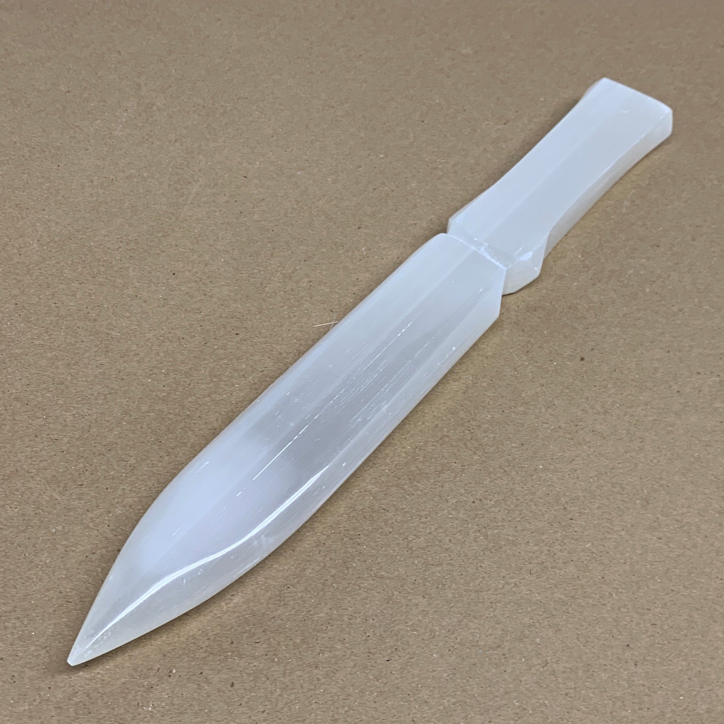 345g, 11.5"x1.5"x0.8", Natural Selenite Crystal Dagger (Satin Spar), B36077