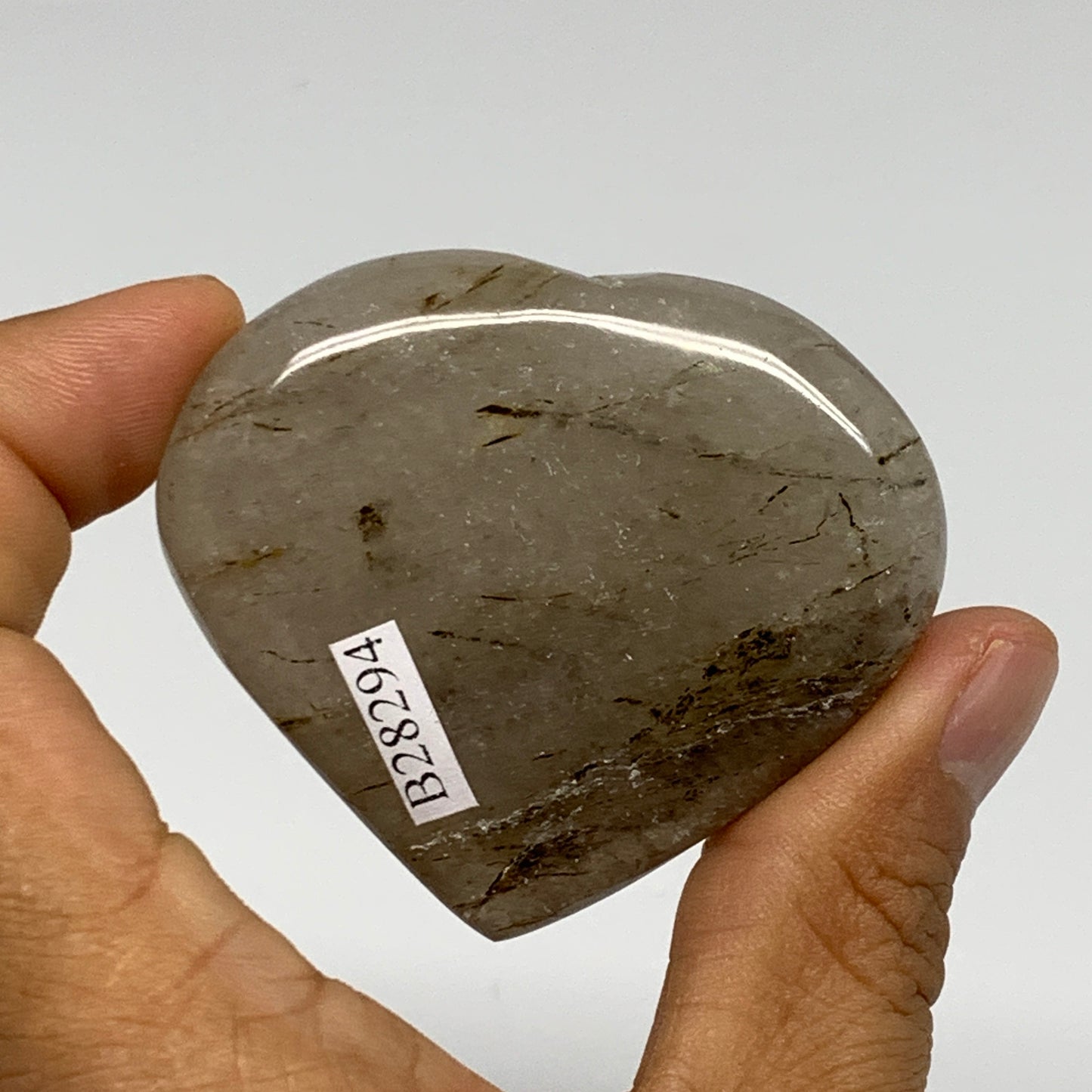 76.9g, 2"x2.3"x0.7", Natural Small Rutile Quartz Crystal Heart Reiki, B28294