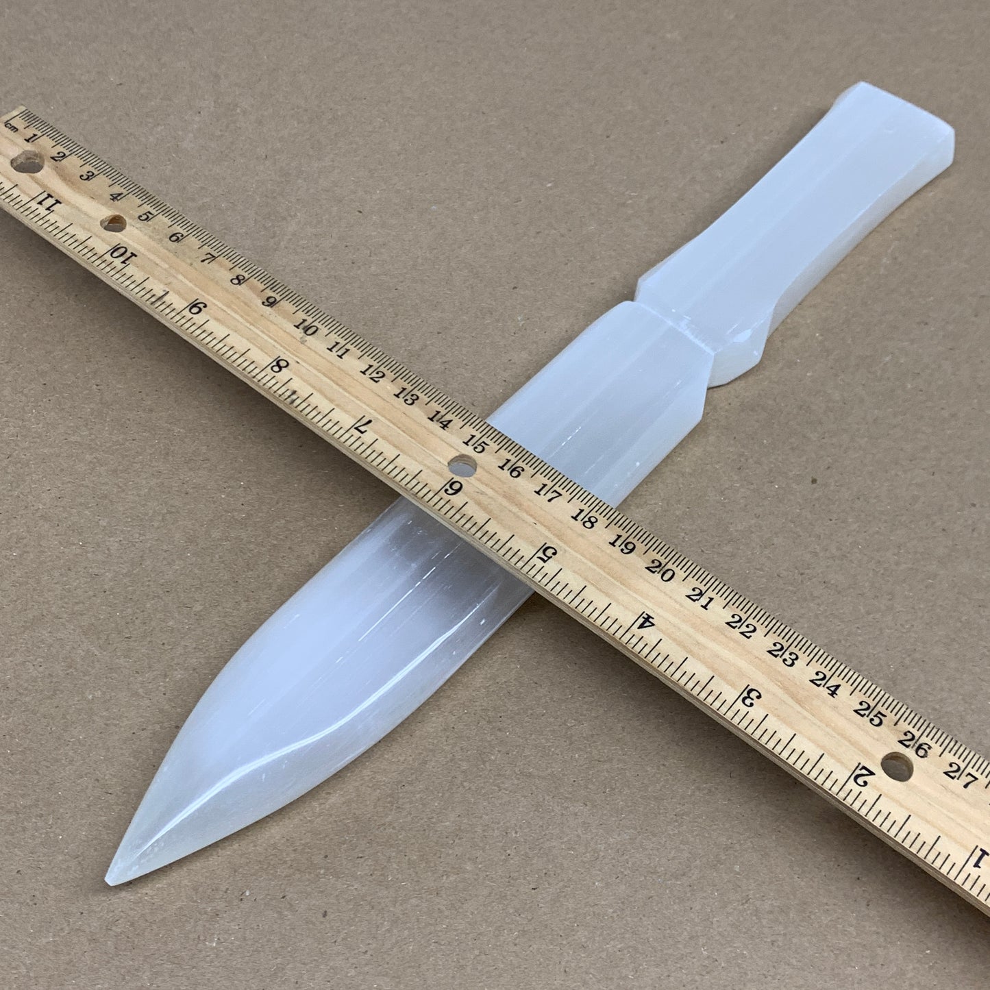 345g, 11.5"x1.5"x0.8", Natural Selenite Crystal Dagger (Satin Spar), B36077