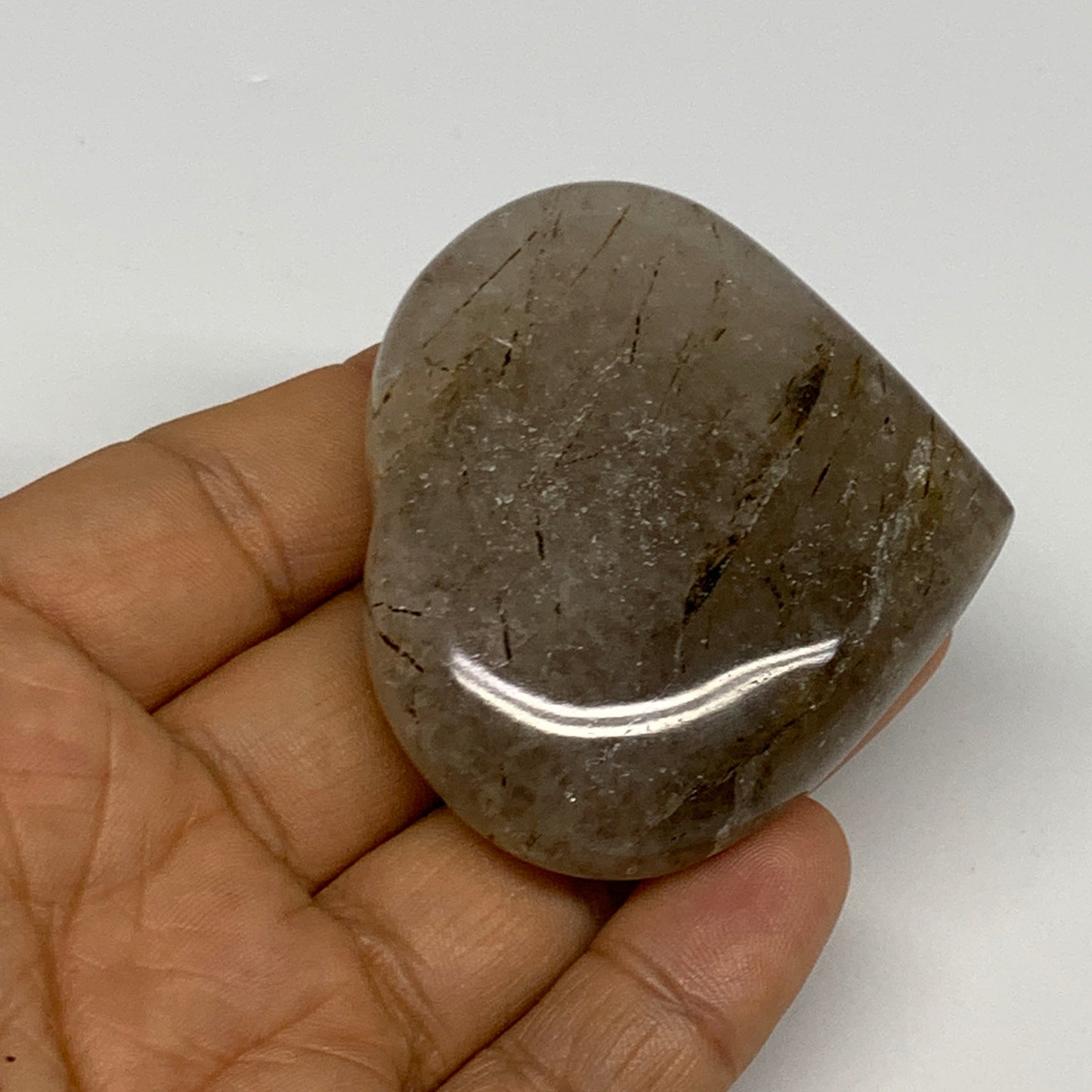 76.9g, 2"x2.3"x0.7", Natural Small Rutile Quartz Crystal Heart Reiki, B28294