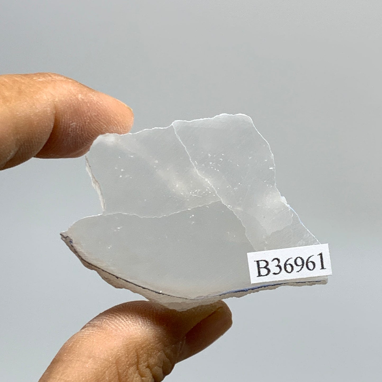 0.15 lbs, 1.9"x1.3"x1", Natural Clear Selenite Crystal Slab Gemstone, B36961