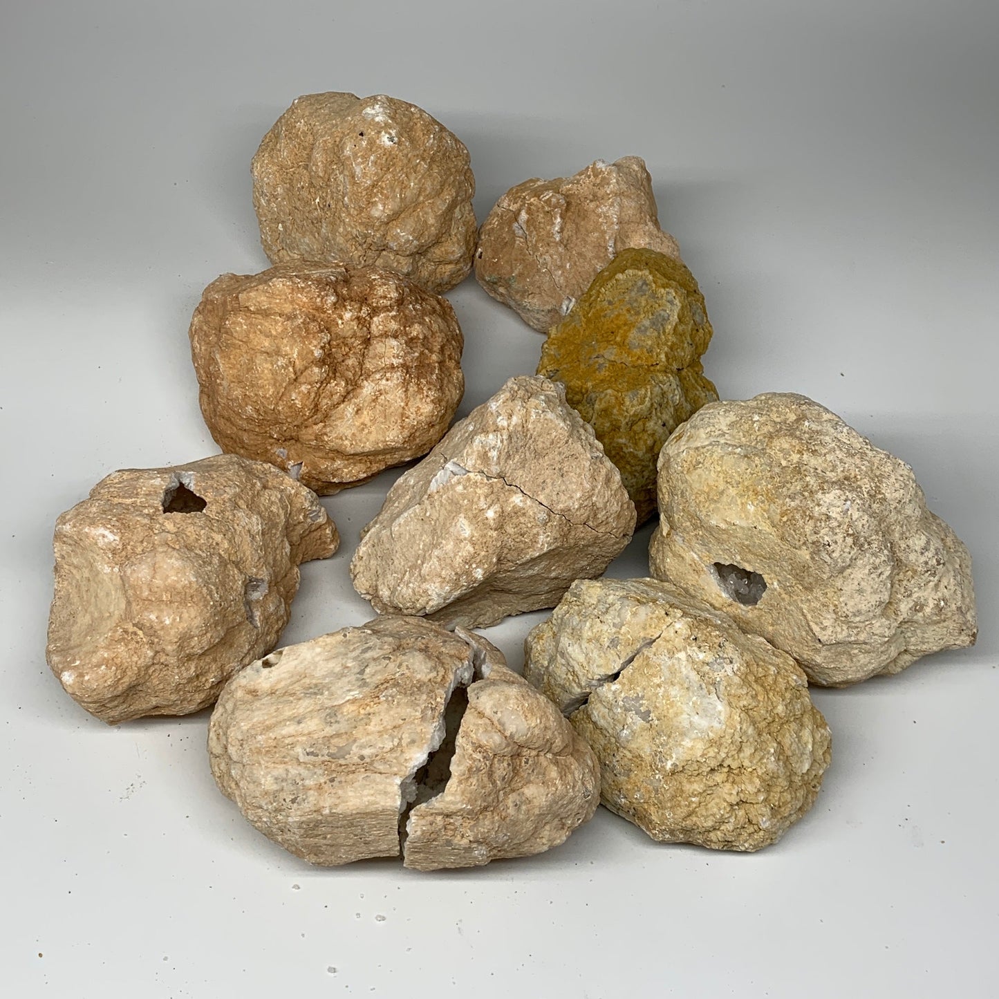 24.18 Lbs,4.6"-7.1", 9 Pairs, Natural Quartz Geodes @Morocco, Wholesale,B10636