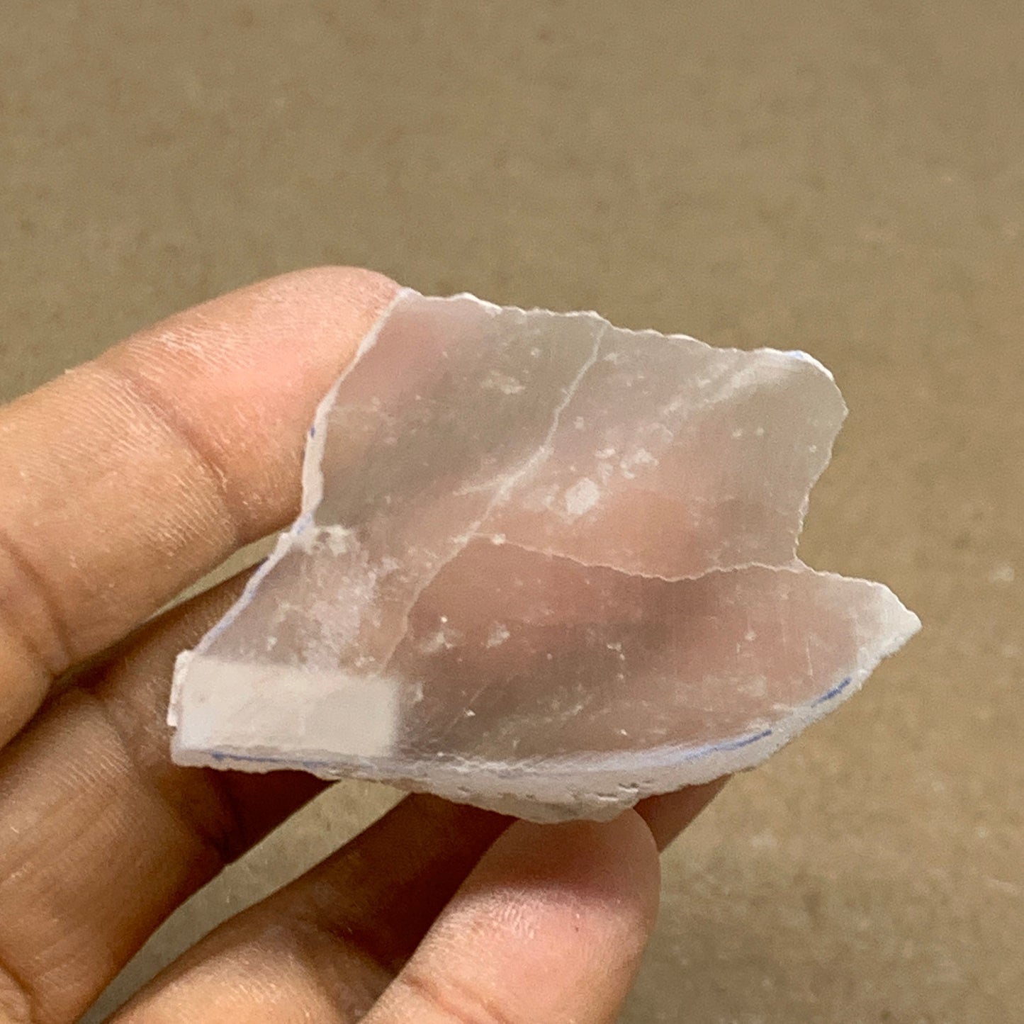 0.15 lbs, 1.9"x1.3"x1", Natural Clear Selenite Crystal Slab Gemstone, B36961