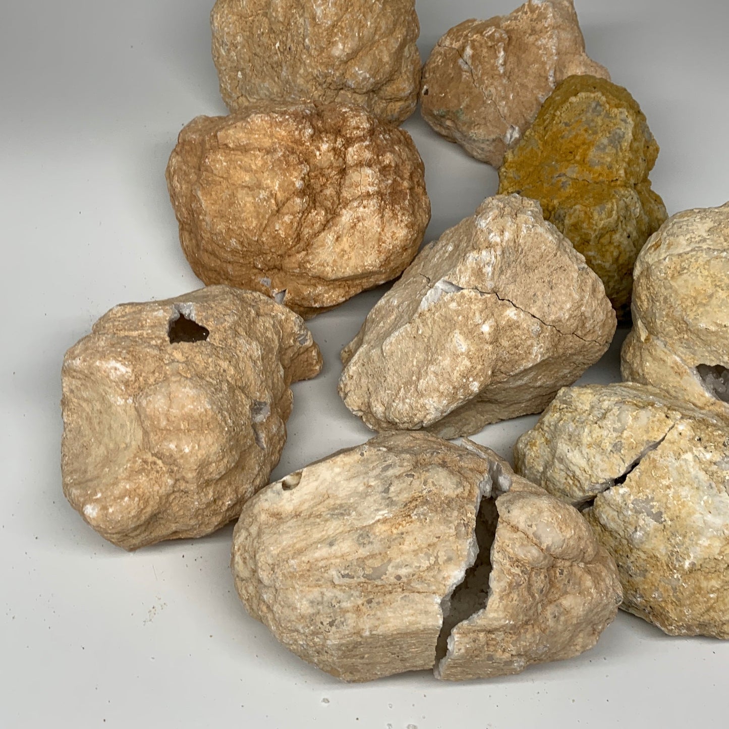 24.18 Lbs,4.6"-7.1", 9 Pairs, Natural Quartz Geodes @Morocco, Wholesale,B10636