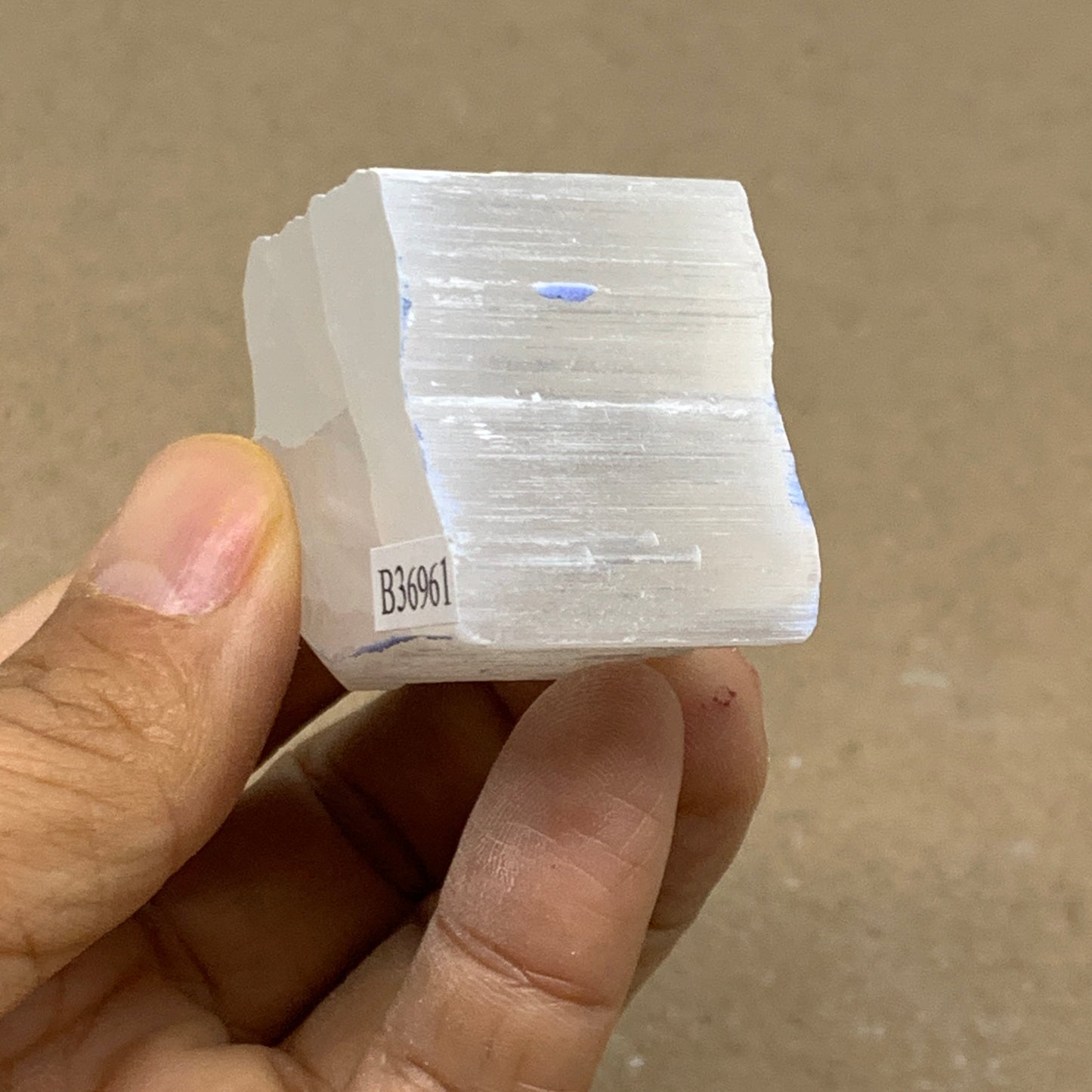 0.15 lbs, 1.9"x1.3"x1", Natural Clear Selenite Crystal Slab Gemstone, B36961