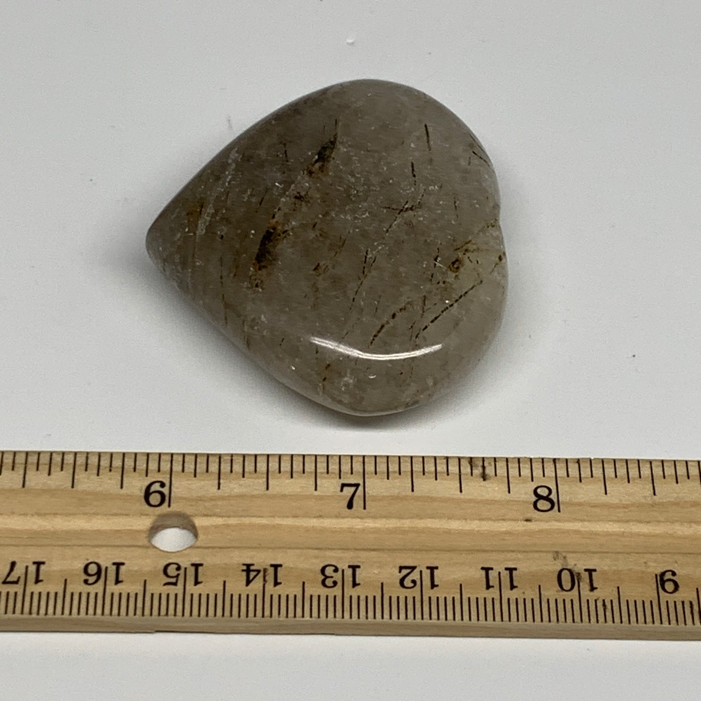 76.9g, 2"x2.3"x0.7", Natural Small Rutile Quartz Crystal Heart Reiki, B28294