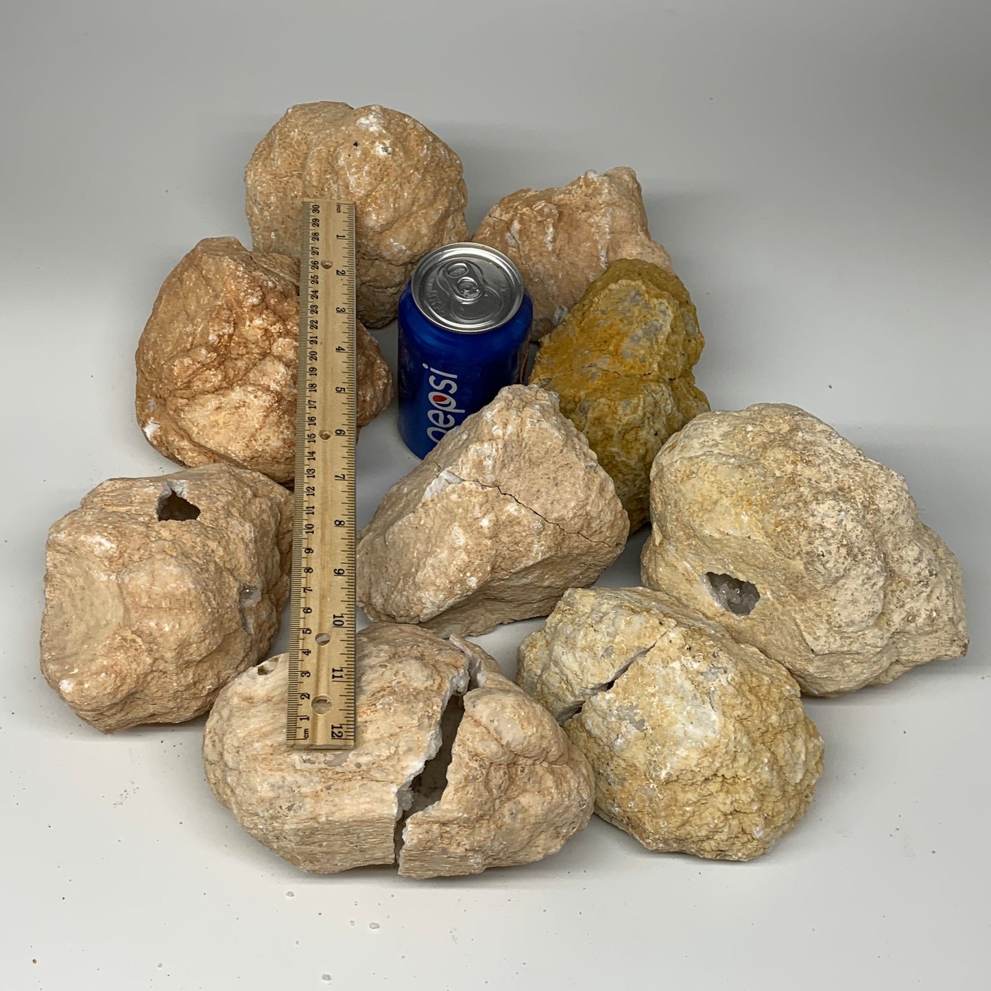 24.18 Lbs,4.6"-7.1", 9 Pairs, Natural Quartz Geodes @Morocco, Wholesale,B10636