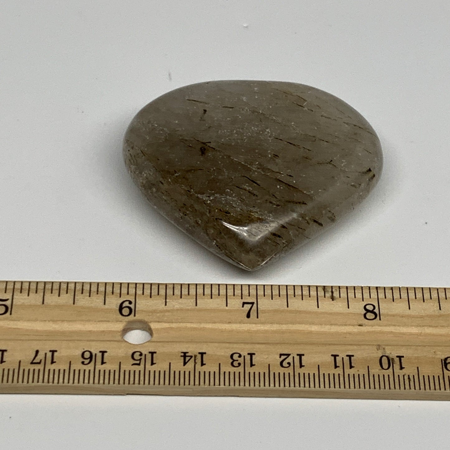 76.9g, 2"x2.3"x0.7", Natural Small Rutile Quartz Crystal Heart Reiki, B28294