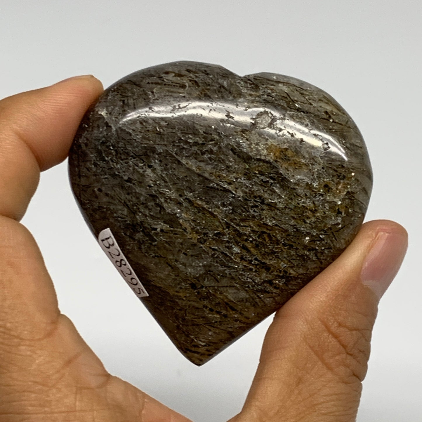 97.4g, 2.3"x2.3"x0.8", Natural Small Rutile Quartz Crystal Heart Reiki, B28295