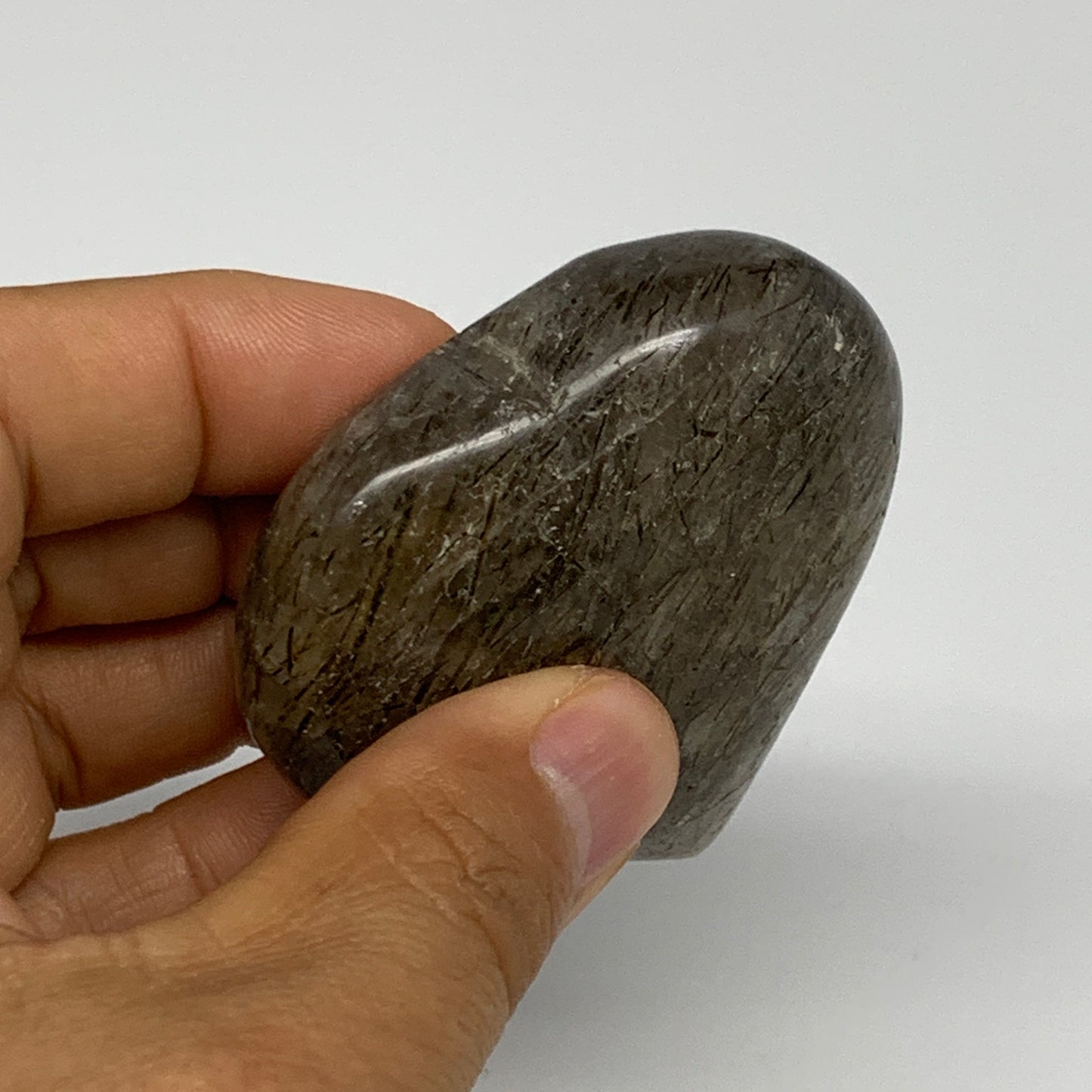 97.4g, 2.3"x2.3"x0.8", Natural Small Rutile Quartz Crystal Heart Reiki, B28295