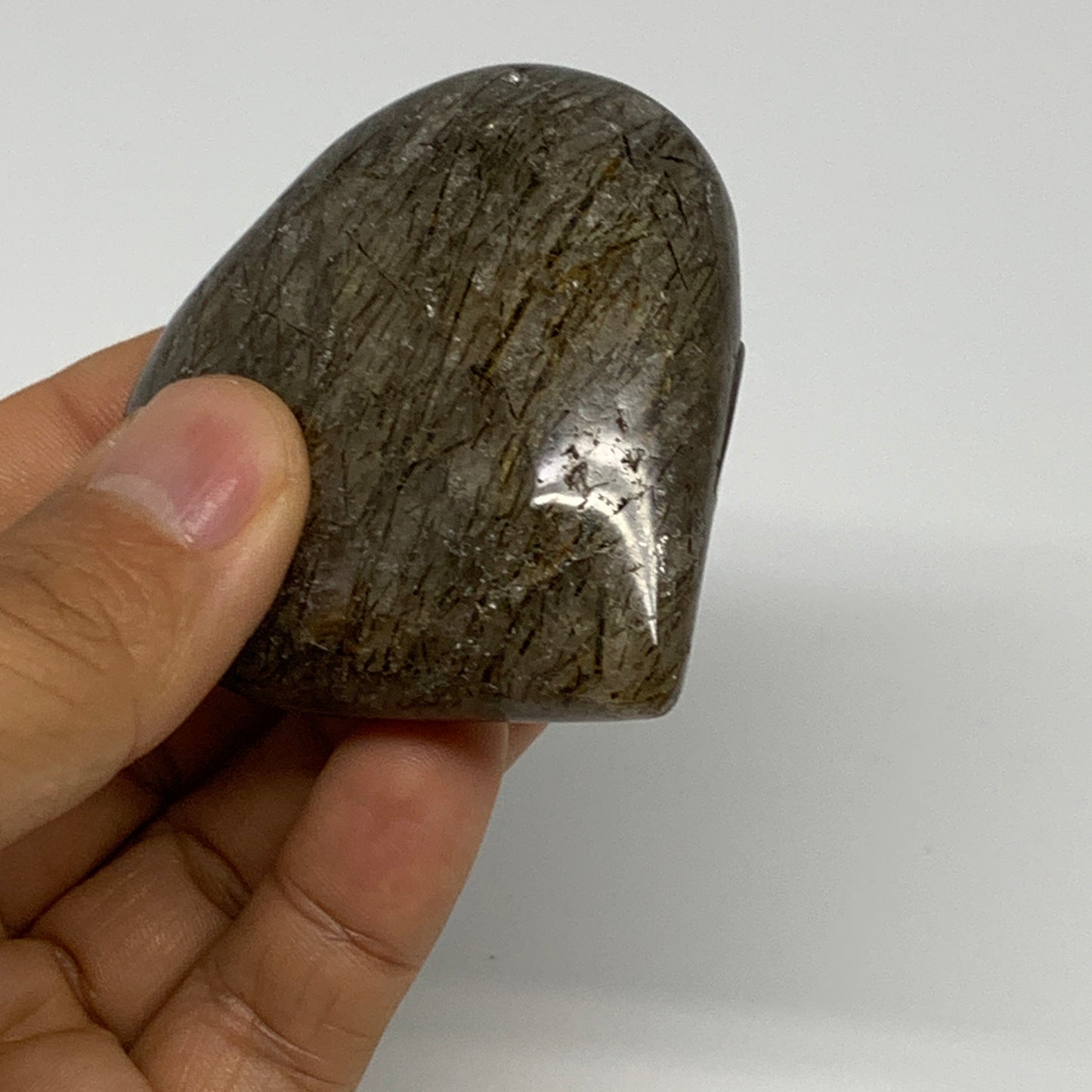 97.4g, 2.3"x2.3"x0.8", Natural Small Rutile Quartz Crystal Heart Reiki, B28295