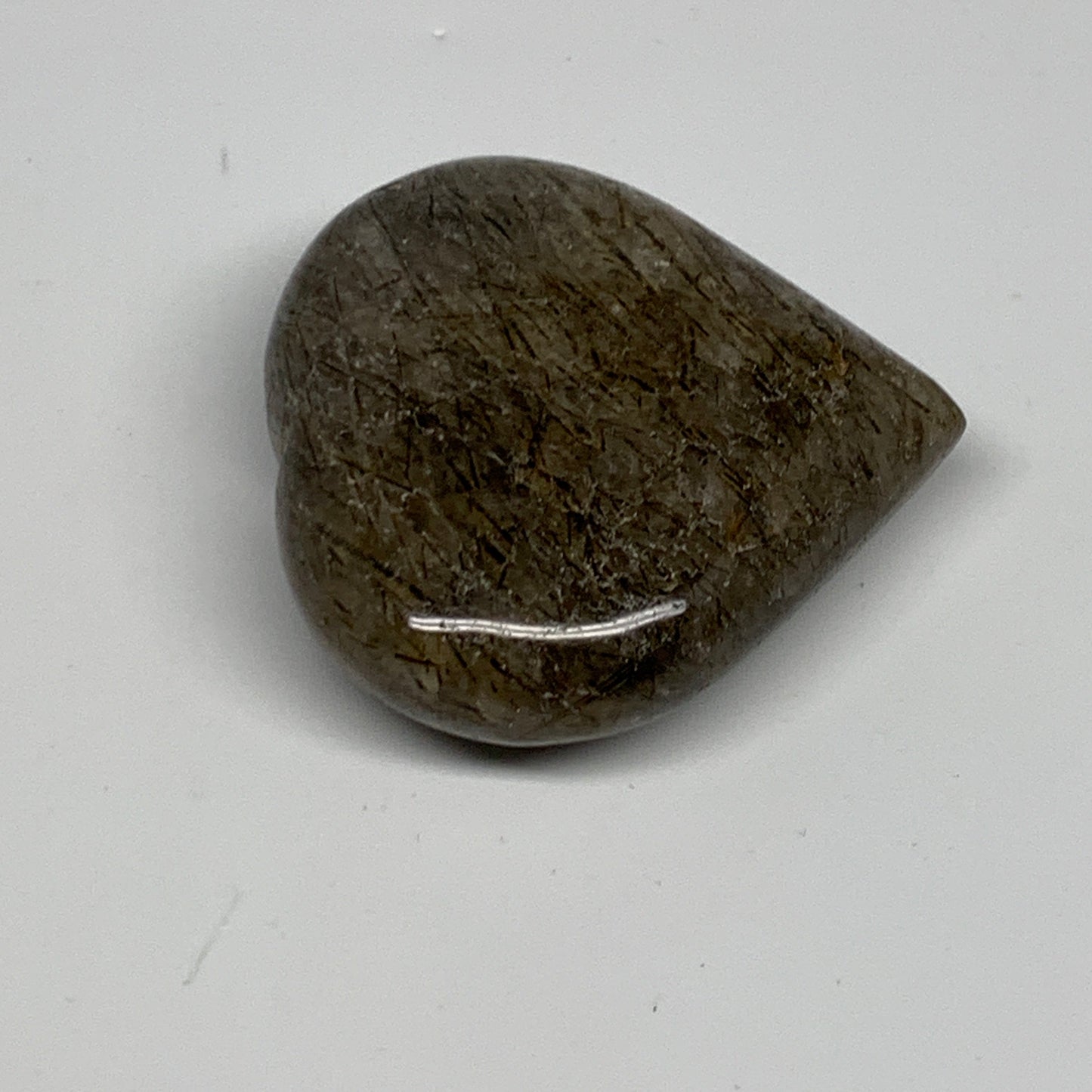 97.4g, 2.3"x2.3"x0.8", Natural Small Rutile Quartz Crystal Heart Reiki, B28295