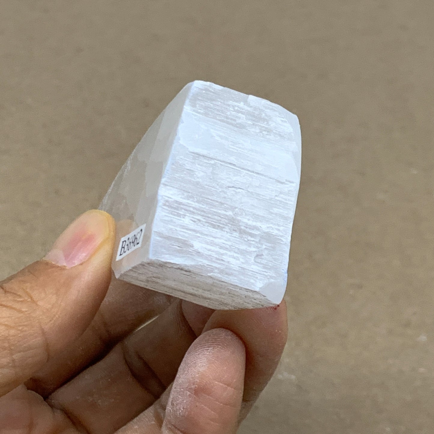 0.2 lbs, 2.9"x1.6"x1", Natural Clear Selenite Crystal Slab Gemstone, B36962