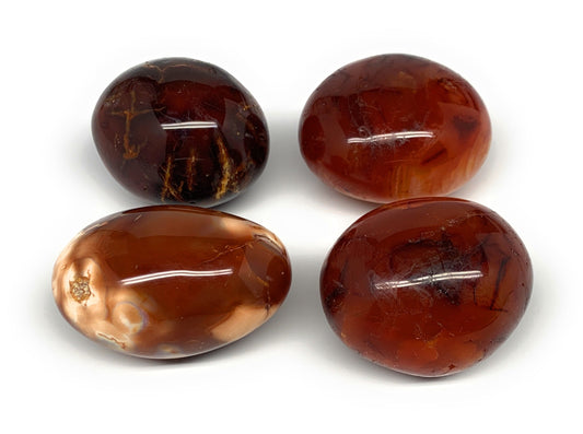 455g, 2" - 2.3", 4pcs, Red Carnelian Palm-Stone Gem Crystal Polished, B17161