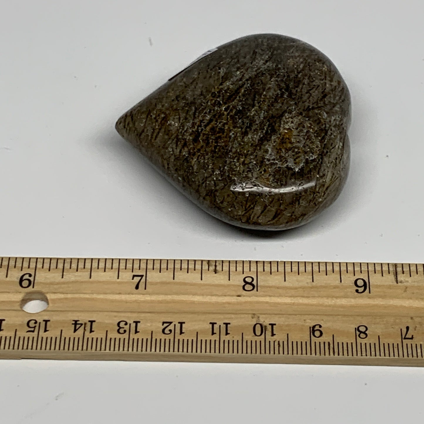 97.4g, 2.3"x2.3"x0.8", Natural Small Rutile Quartz Crystal Heart Reiki, B28295