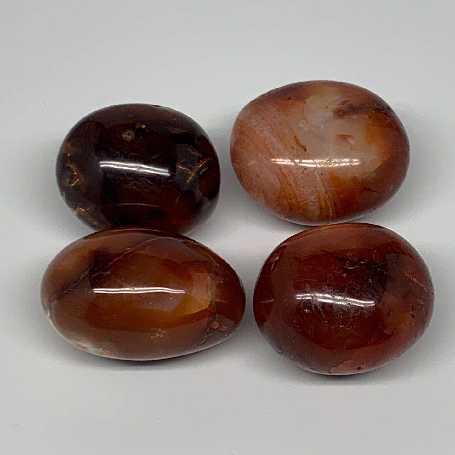 455g, 2" - 2.3", 4pcs, Red Carnelian Palm-Stone Gem Crystal Polished, B17161