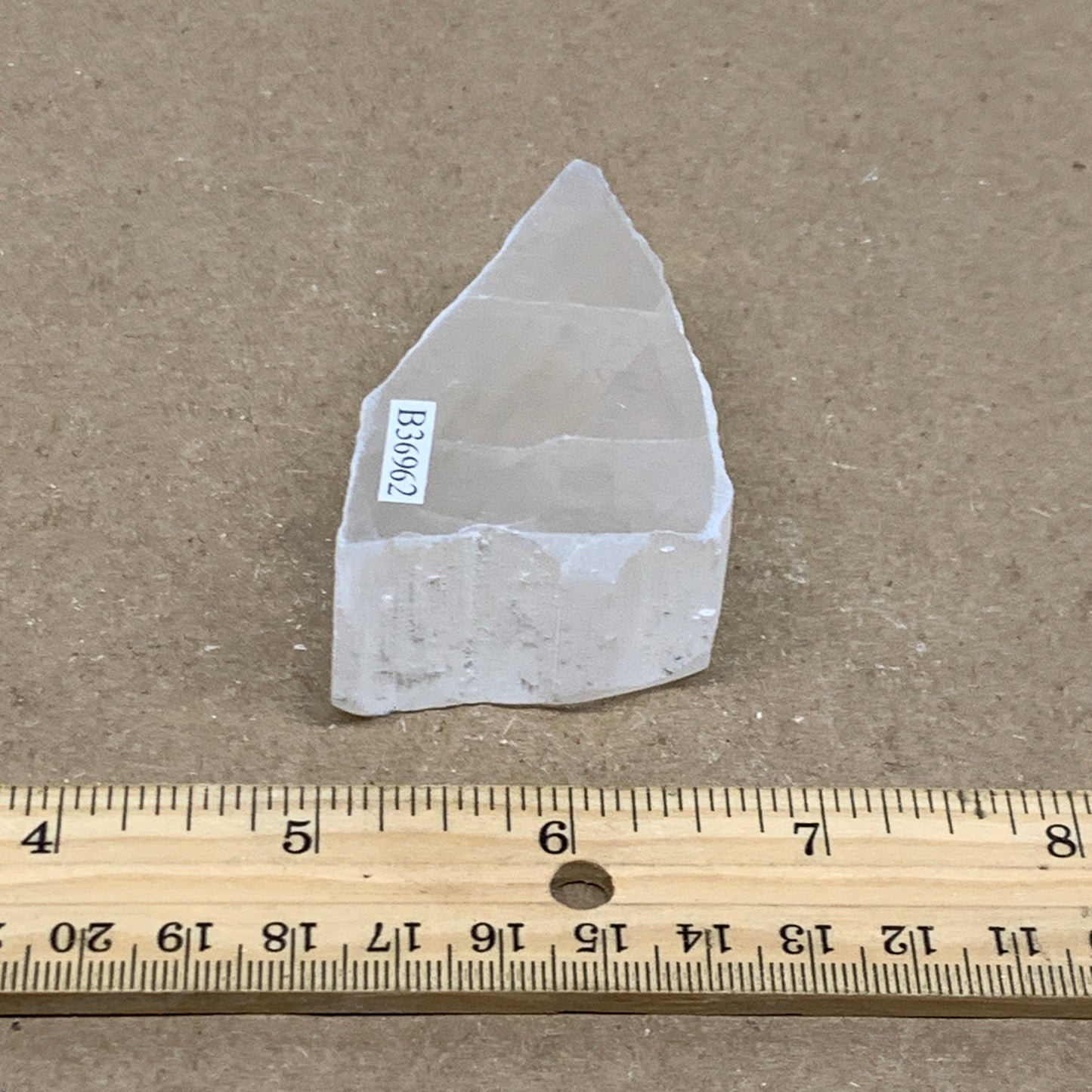 0.2 lbs, 2.9"x1.6"x1", Natural Clear Selenite Crystal Slab Gemstone, B36962