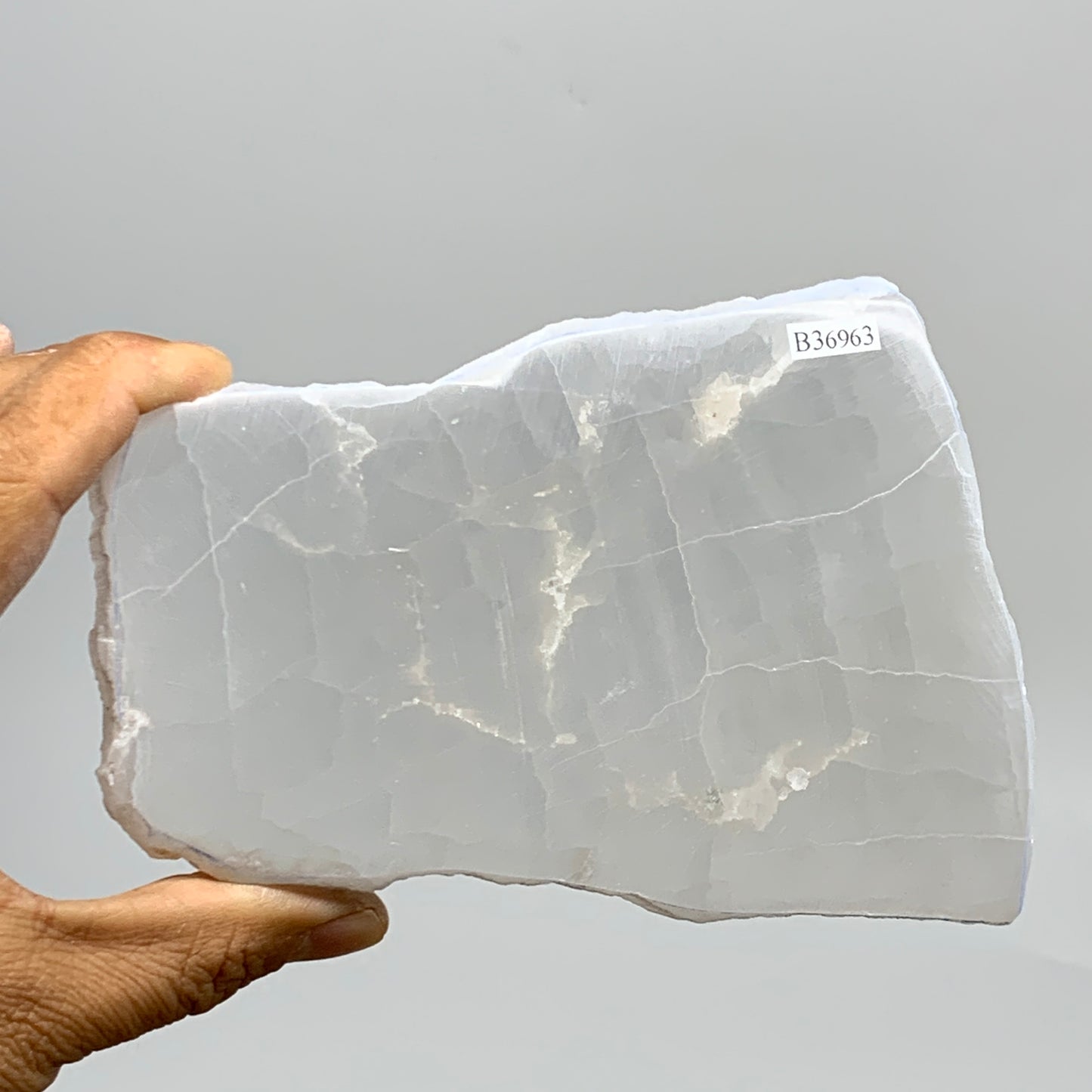 1.3 lbs, 5.4"x3.9"x1", Natural Clear Selenite Crystal Slab Gemstone, B36963