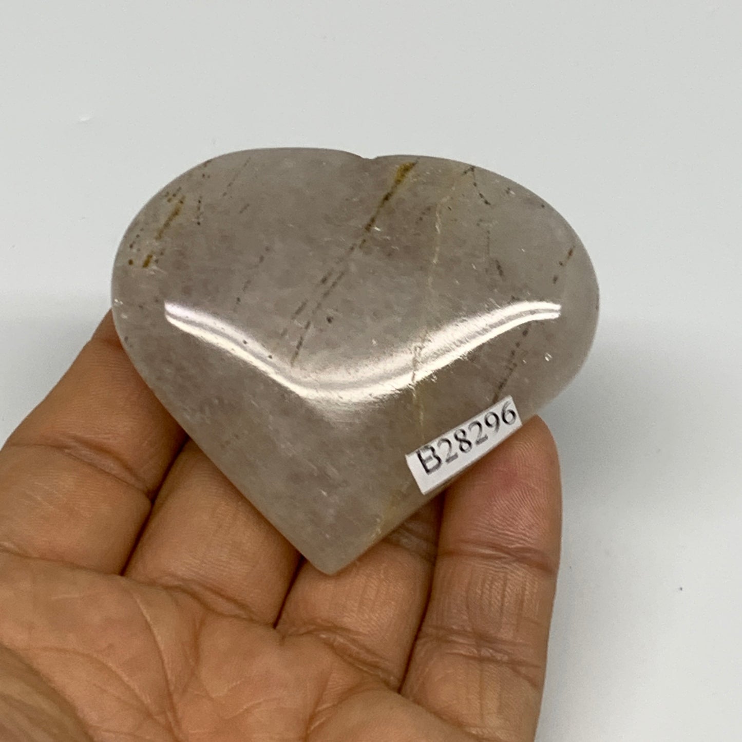 71.2g, 2.1"x2.4"x0.6", Natural Small Rutile Quartz Crystal Heart Reiki, B28296