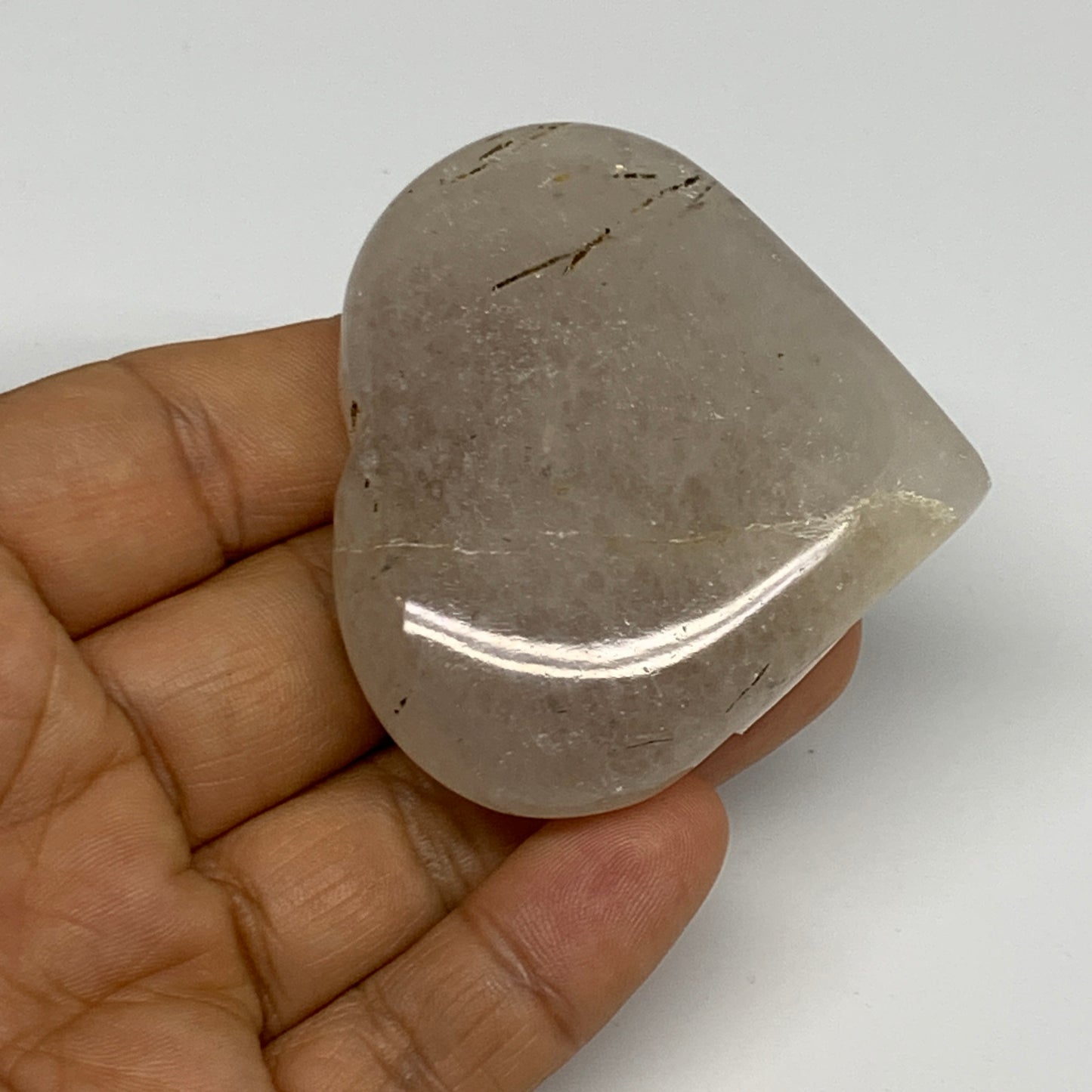 71.2g, 2.1"x2.4"x0.6", Natural Small Rutile Quartz Crystal Heart Reiki, B28296