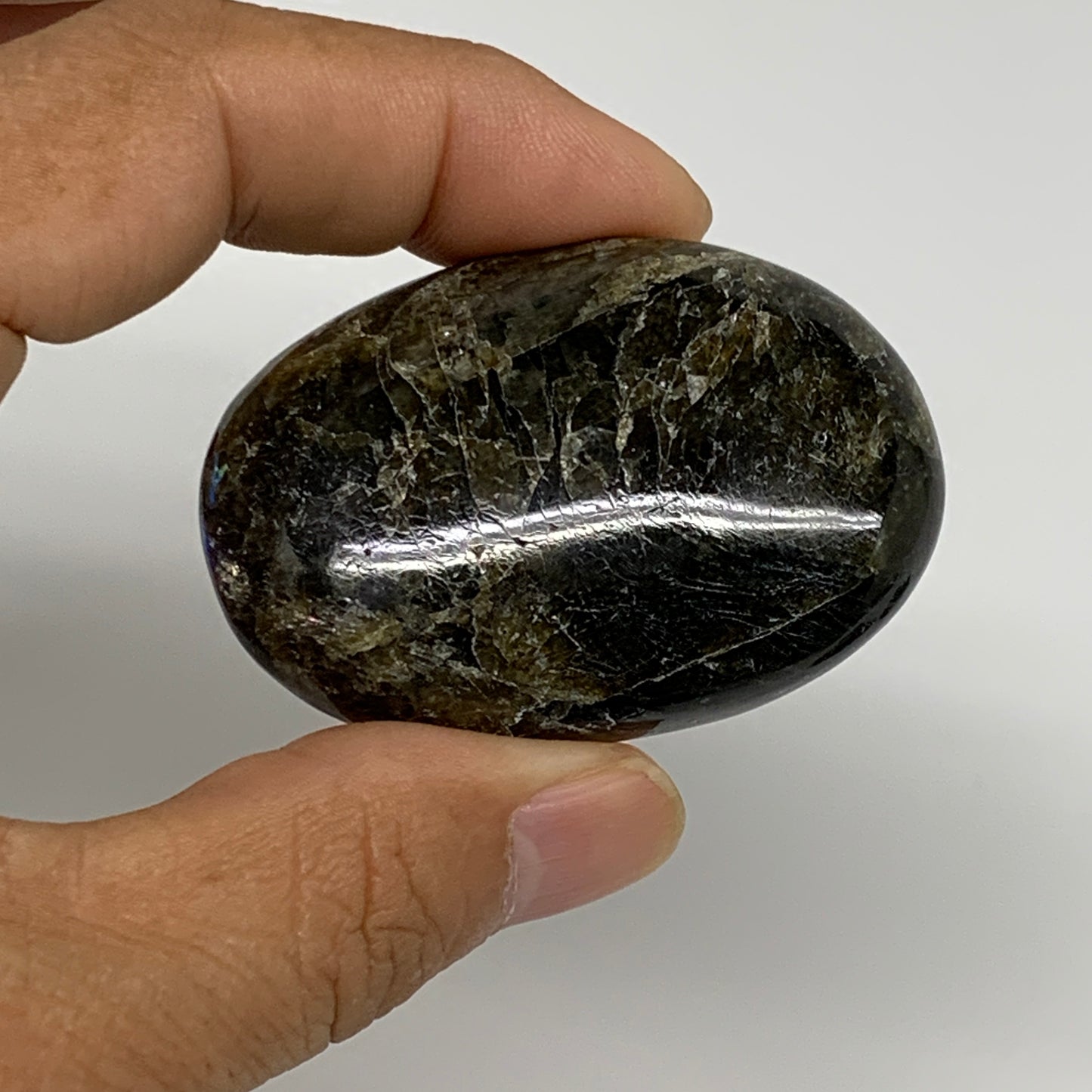 177.4g, 2"-2.2", 3pcs, Labradorite Palm-stone Polished Gemstone, B35526