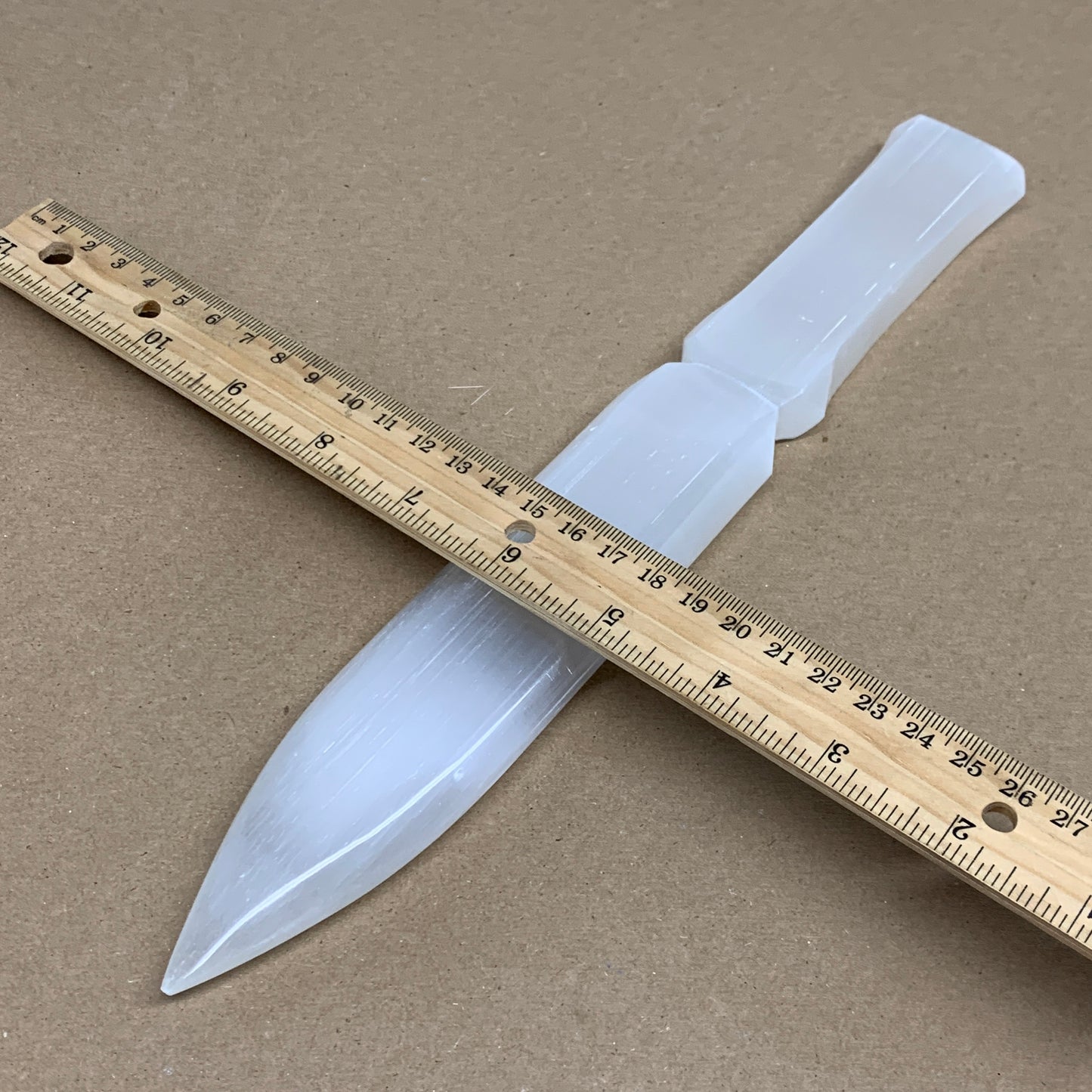 328g, 11.5"x1.6"x0.7", Natural Selenite Crystal Dagger (Satin Spar), B36079