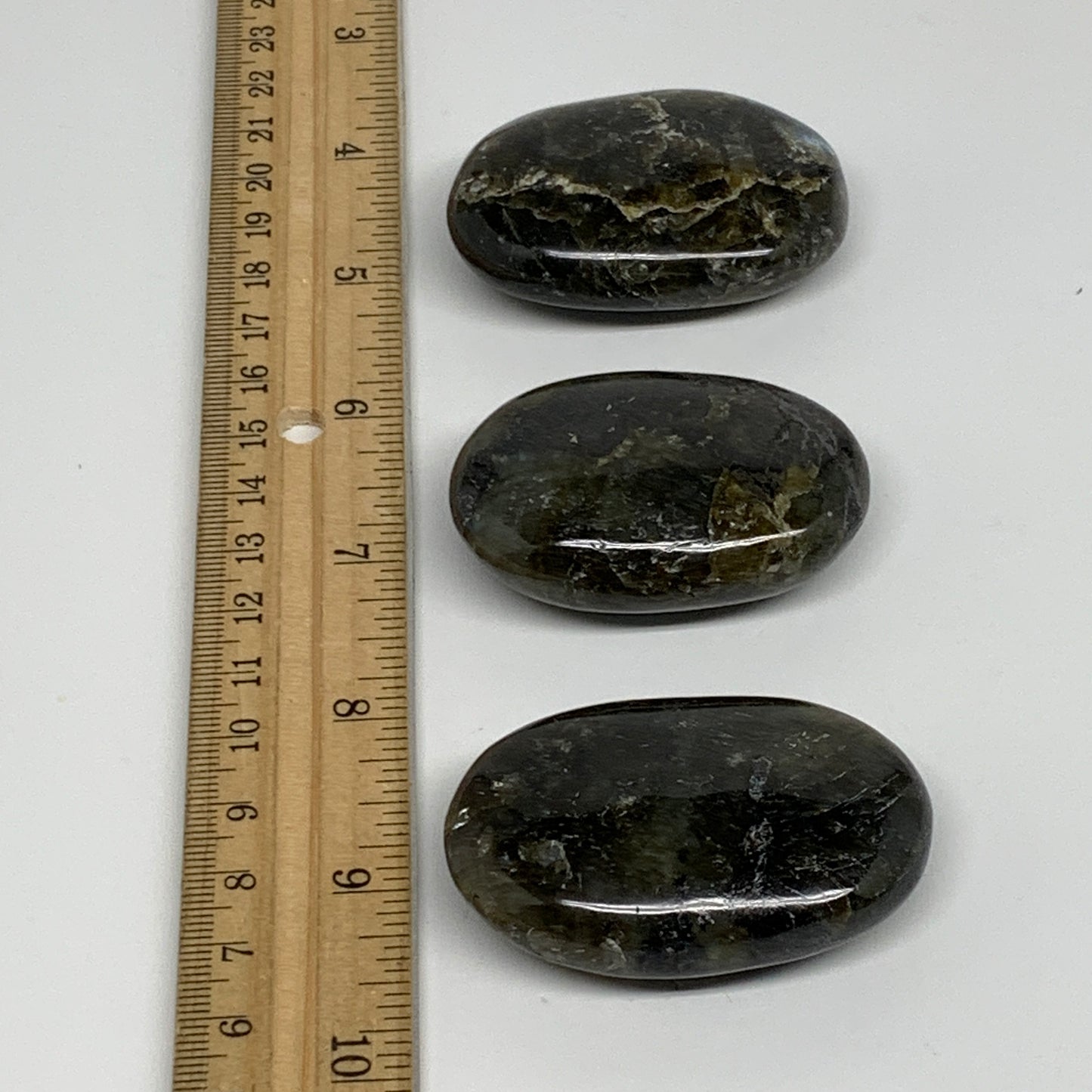 177.4g, 2"-2.2", 3pcs, Labradorite Palm-stone Polished Gemstone, B35526
