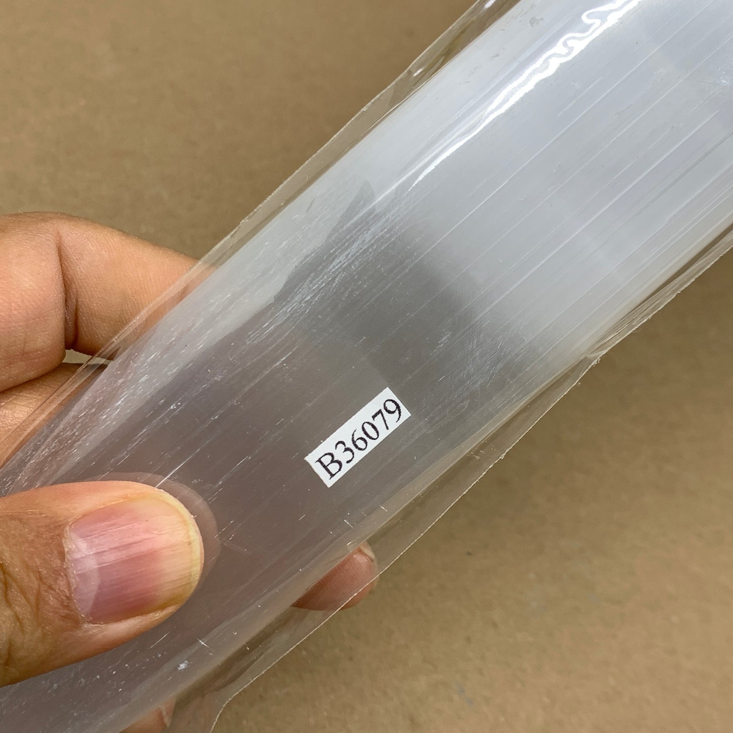 328g, 11.5"x1.6"x0.7", Natural Selenite Crystal Dagger (Satin Spar), B36079