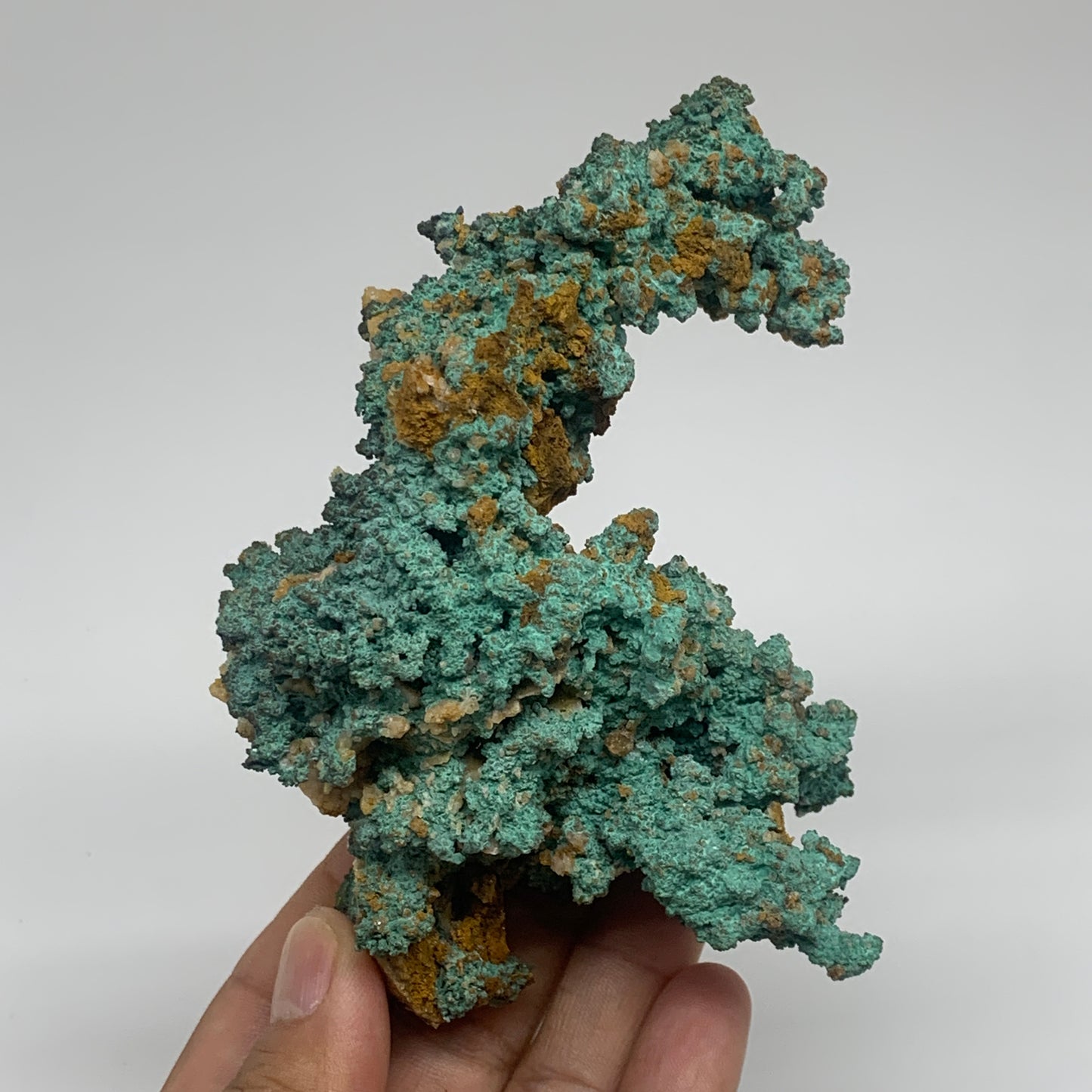 304.5g, 5"x3.2"x1.3", Malachite on Native Copper Mineral Specimens, B33982