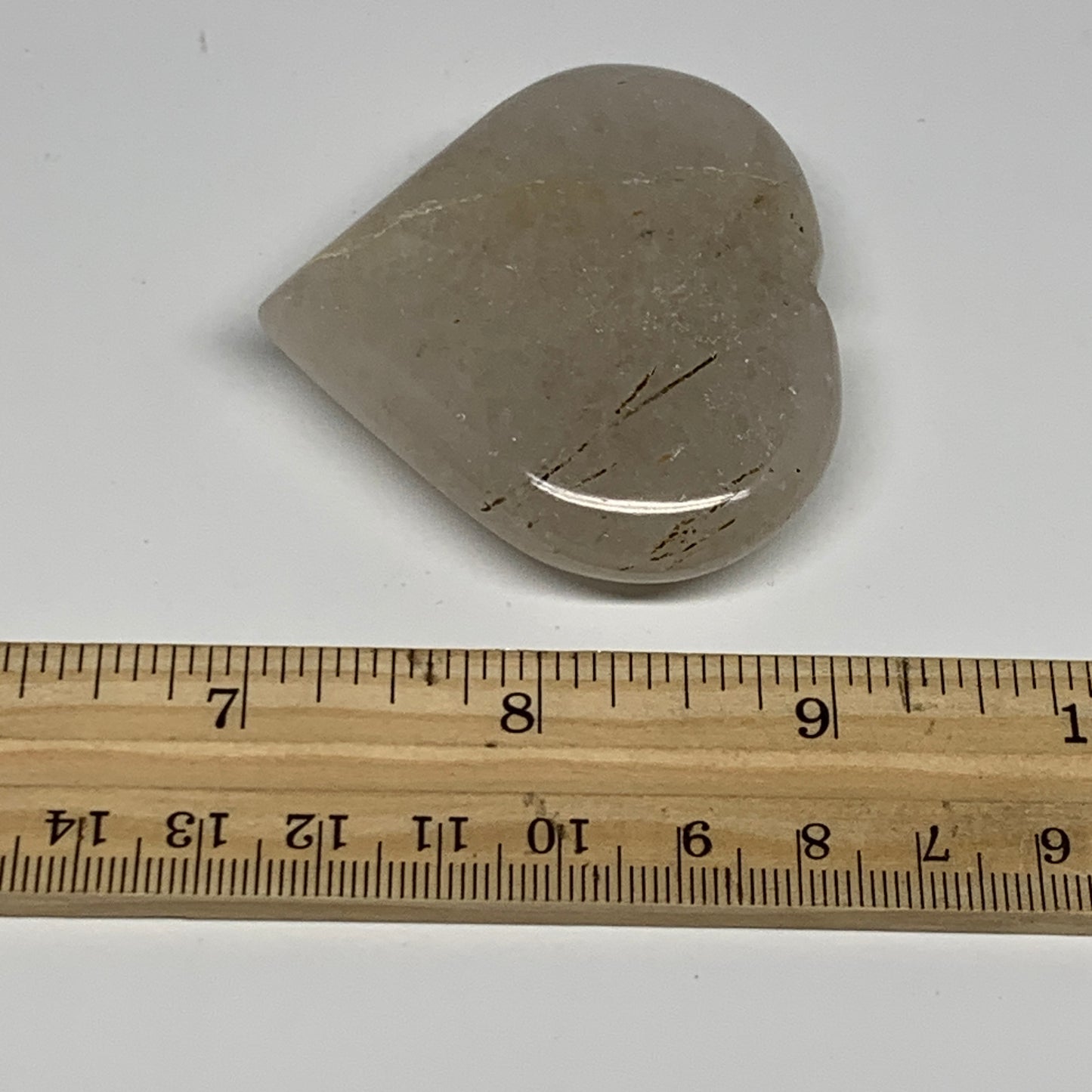 71.2g, 2.1"x2.4"x0.6", Natural Small Rutile Quartz Crystal Heart Reiki, B28296