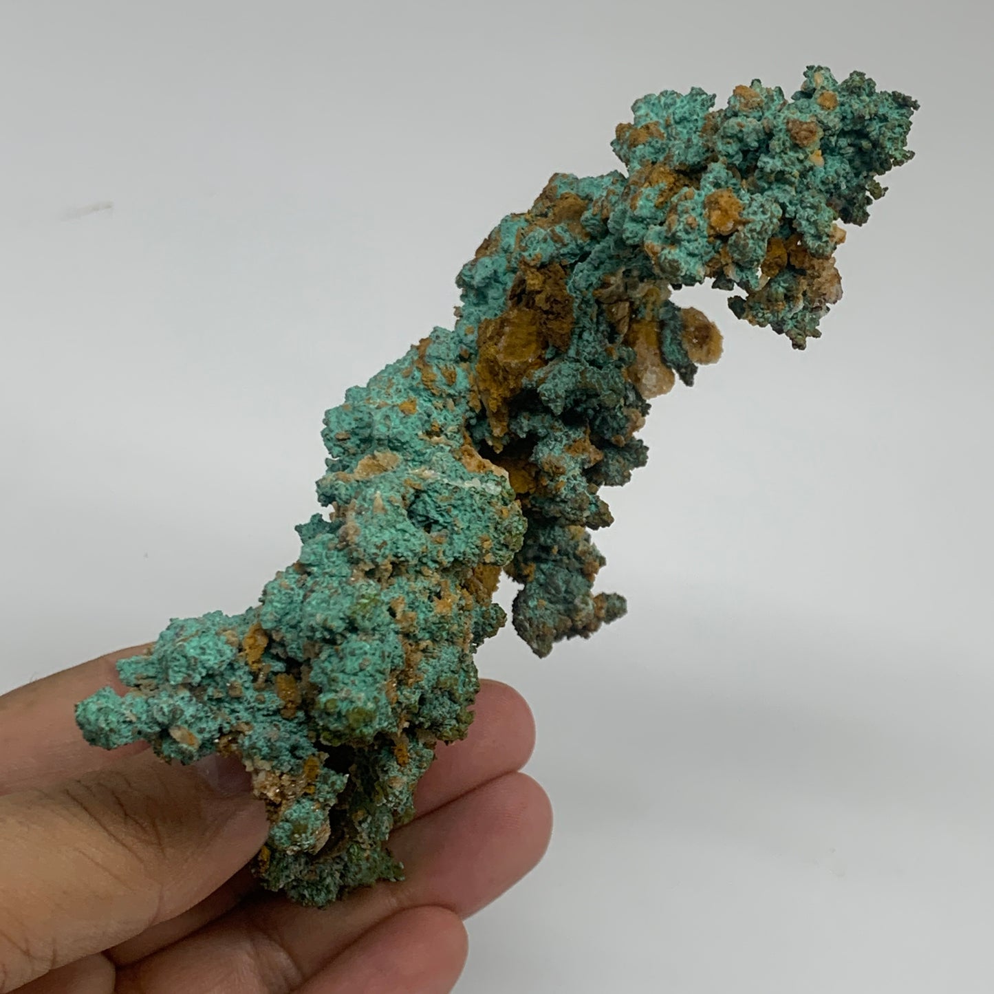 304.5g, 5"x3.2"x1.3", Malachite on Native Copper Mineral Specimens, B33982