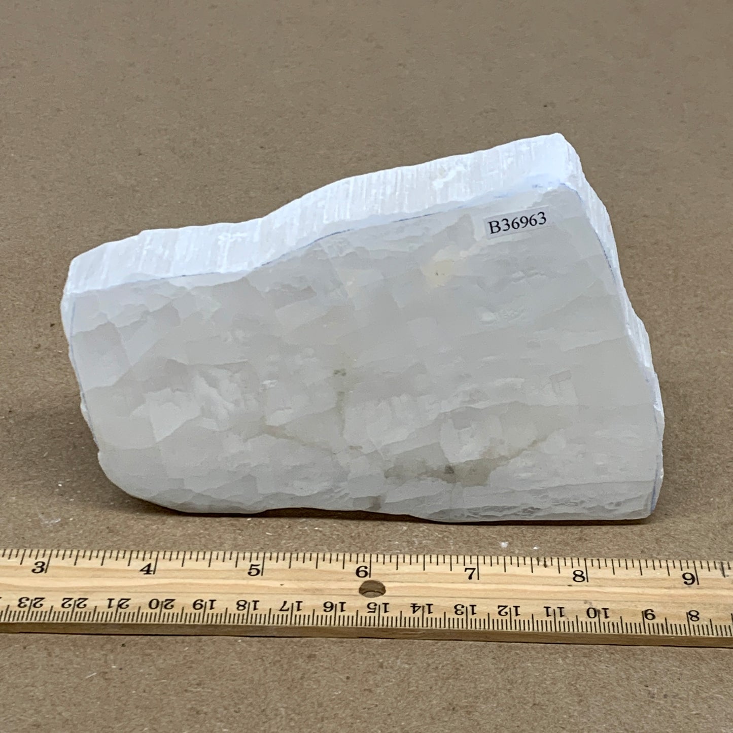 1.3 lbs, 5.4"x3.9"x1", Natural Clear Selenite Crystal Slab Gemstone, B36963